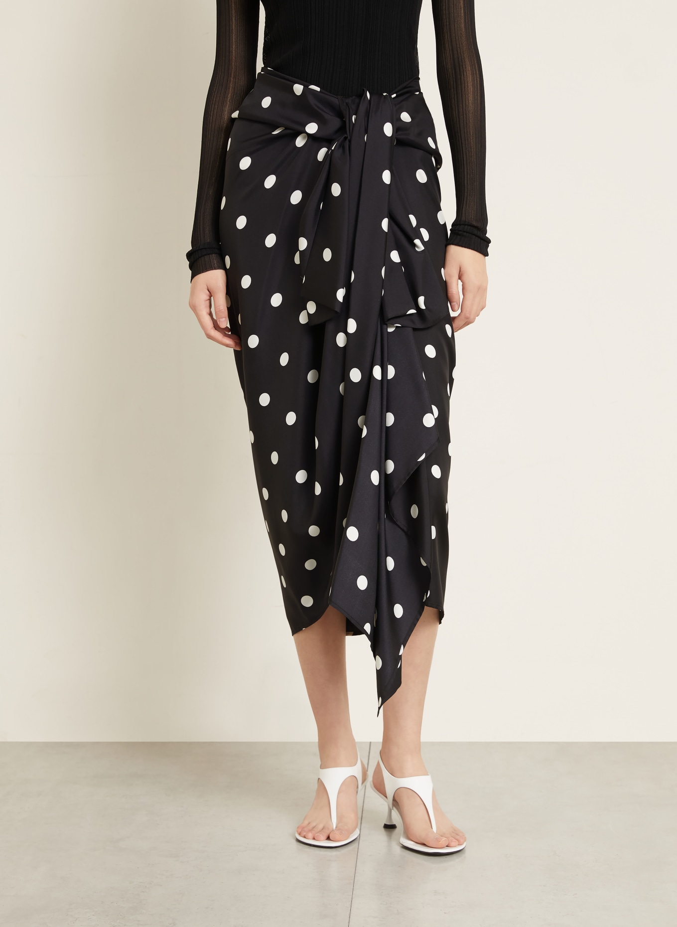 SPORTMAX Seidenrock GENTILE: SCHWARZ / WEISS