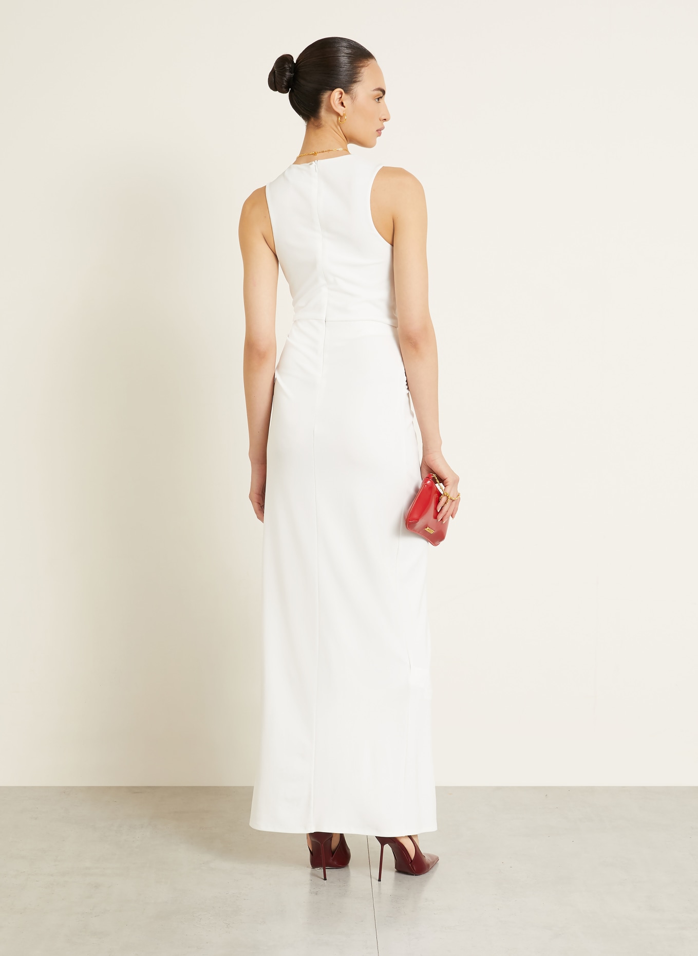 SPORTMAX SALETTA-avondjurk met uitsnijding: WIT