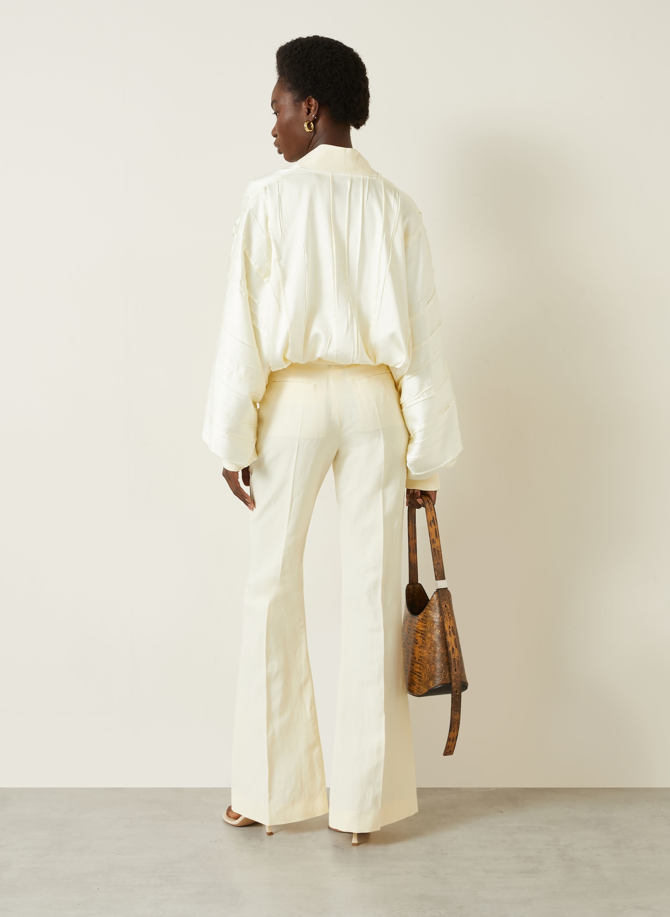 SPORTMAX Satin jacket ZORRO: ECRU