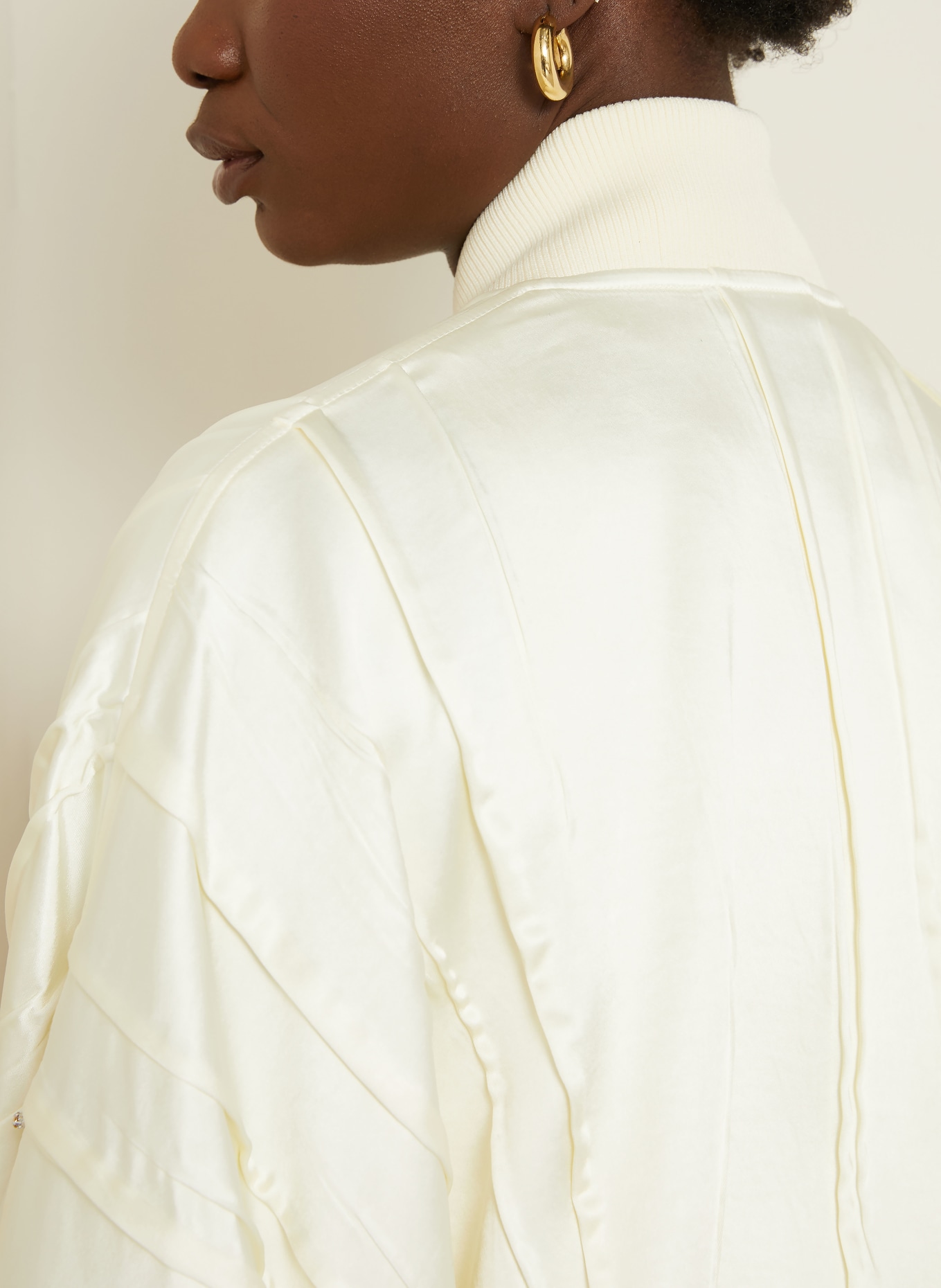 SPORTMAX Satin jacket ZORRO: ECRU