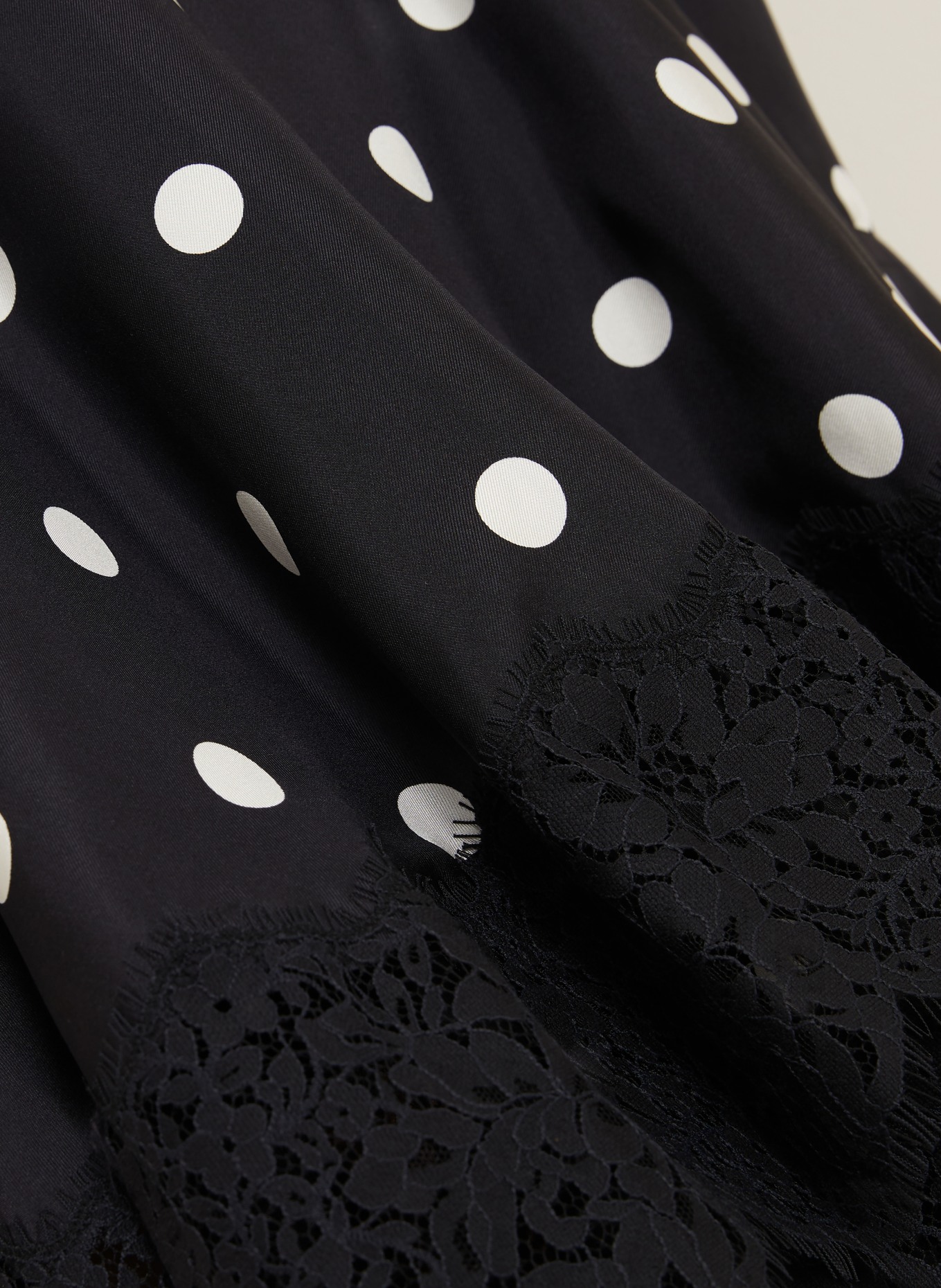 SPORTMAX Wickelkleid BOSSO aus Seide mit Spitze: SCHWARZ / WEISS