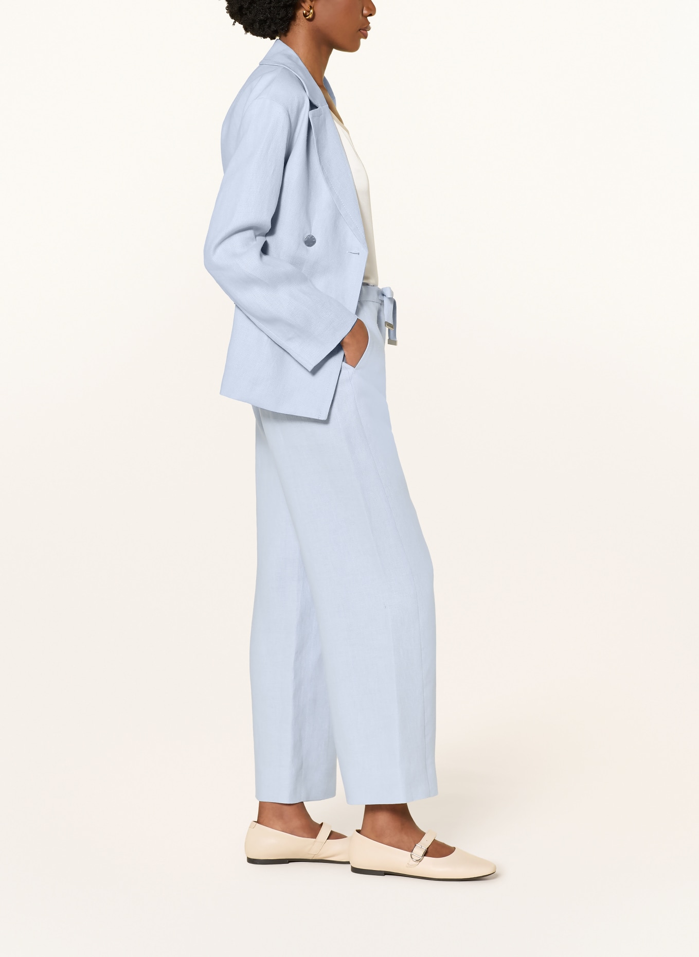 S Max Mara Leinen-Culotte AMEDEA: HELLBLAU