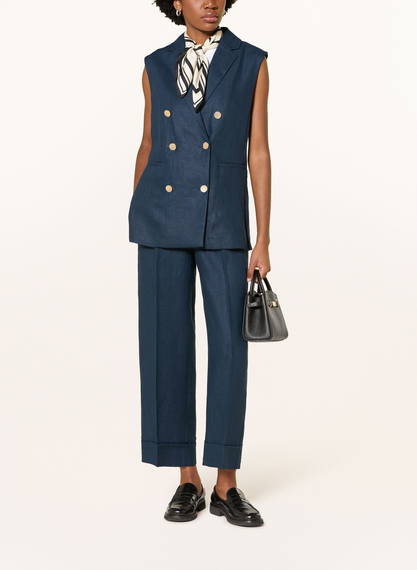 S Max Mara Marlenehose ANSELMO aus Leinen: DUNKELBLAU