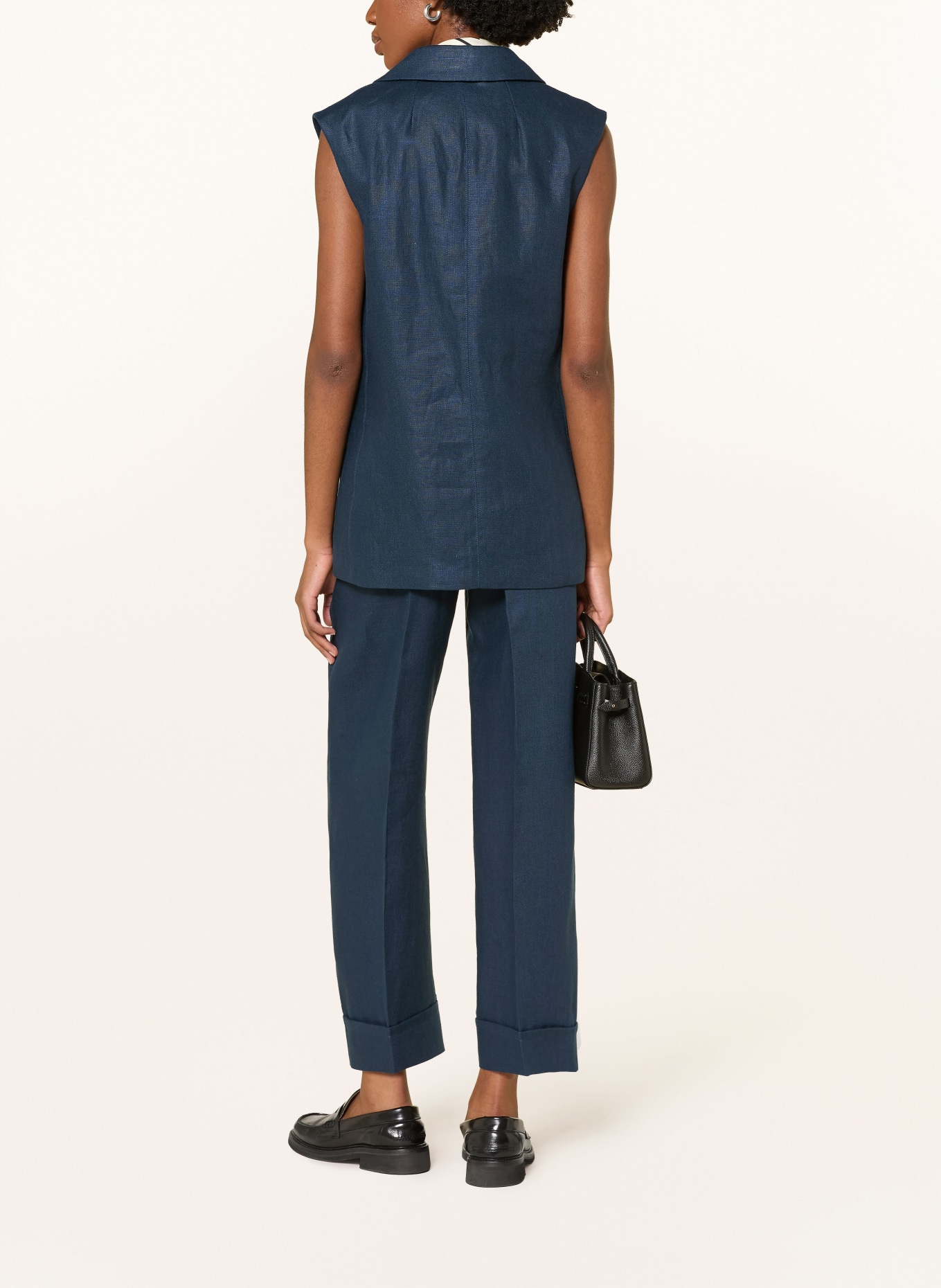 S Max Mara Marlenehose ANSELMO aus Leinen: DUNKELBLAU