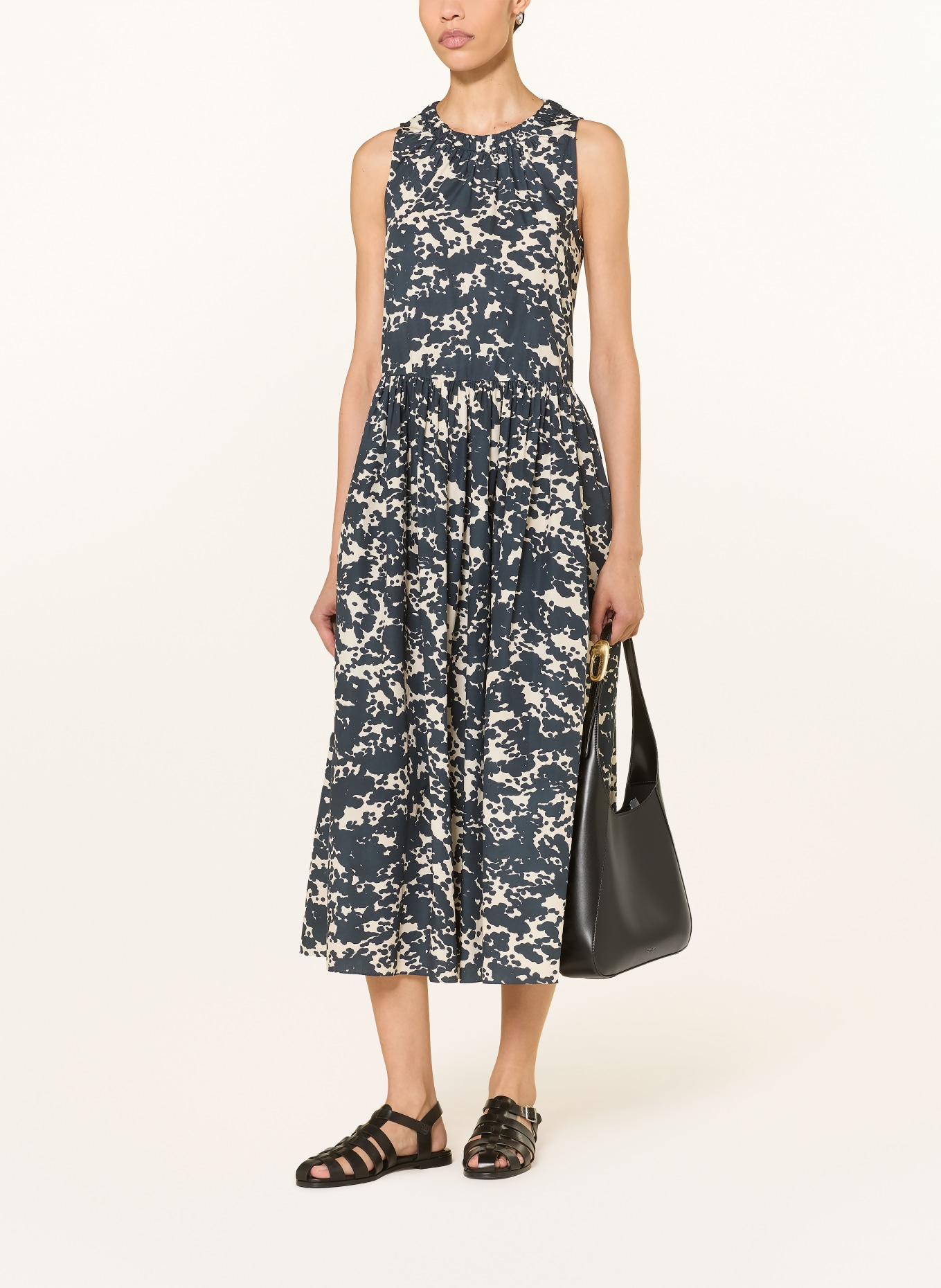 S Max Mara Kleid TERESA: DUNKELBLAU / CREME