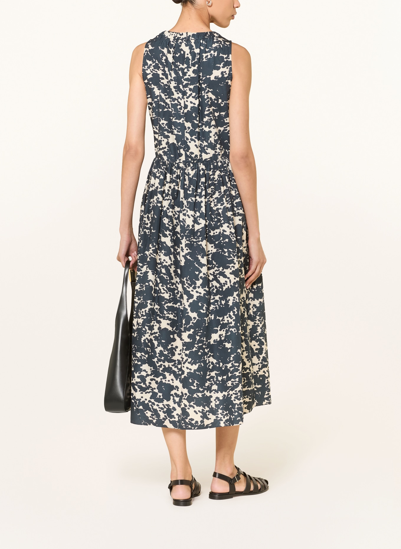 S Max Mara Kleid TERESA: DUNKELBLAU / CREME