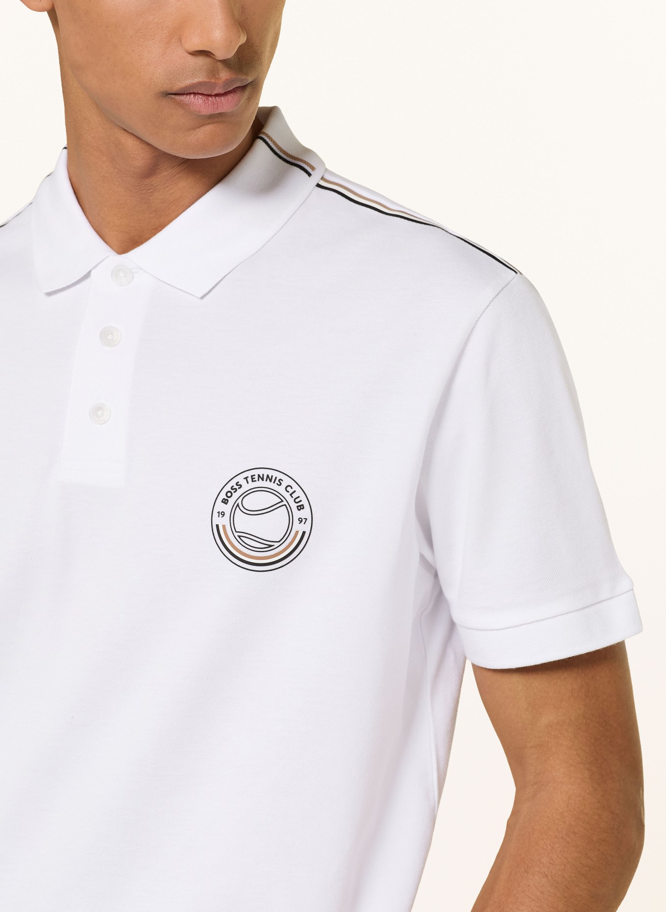 BOSS Piqué Polo Shirt: WHITE