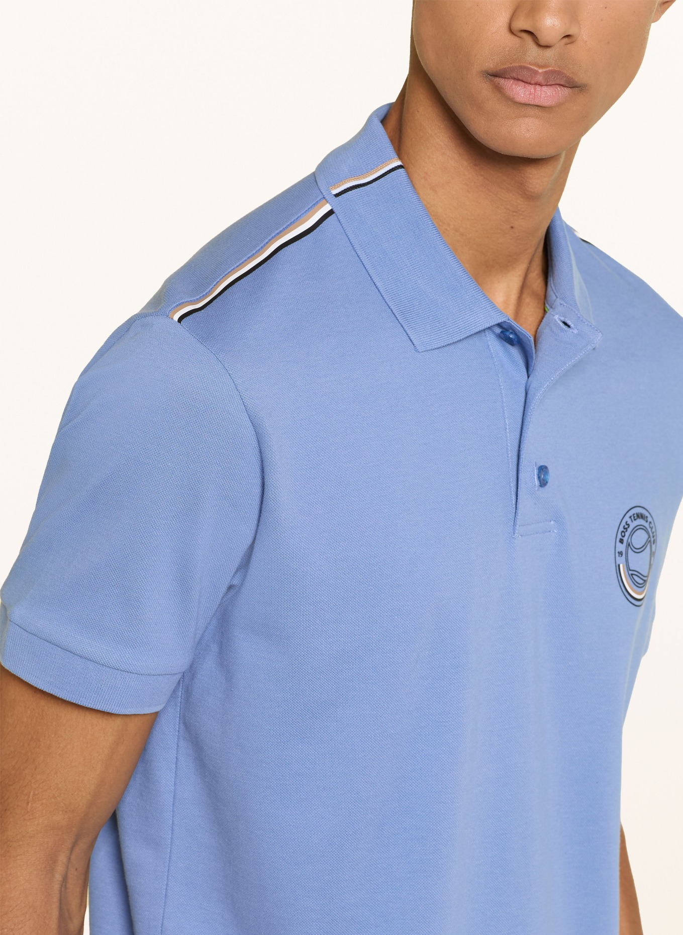 BOSS Piqué Polo Shirt: LIGHT BLUE