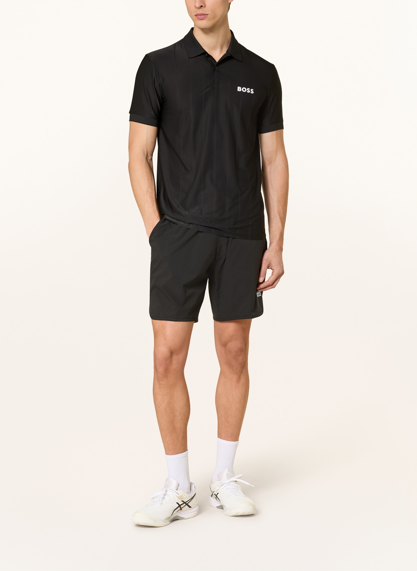 BOSS Functional polo shirt: BLACK