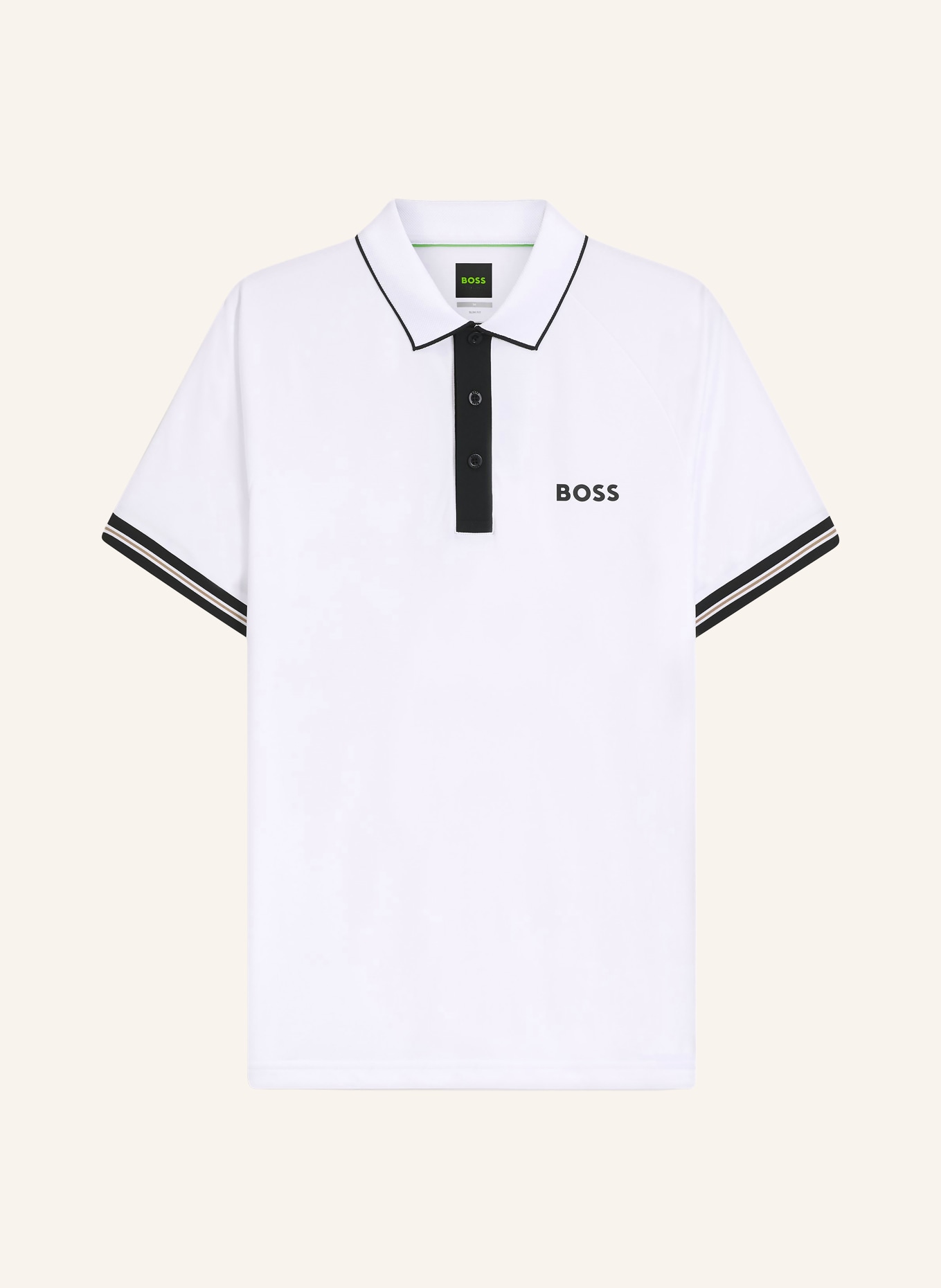 BOSS ACTIVE Slim Fit functional polo shirt: WHITE