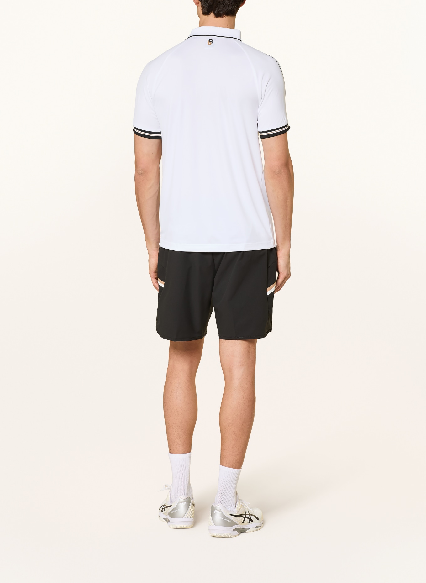 BOSS ACTIVE Slim Fit functional polo shirt: WHITE