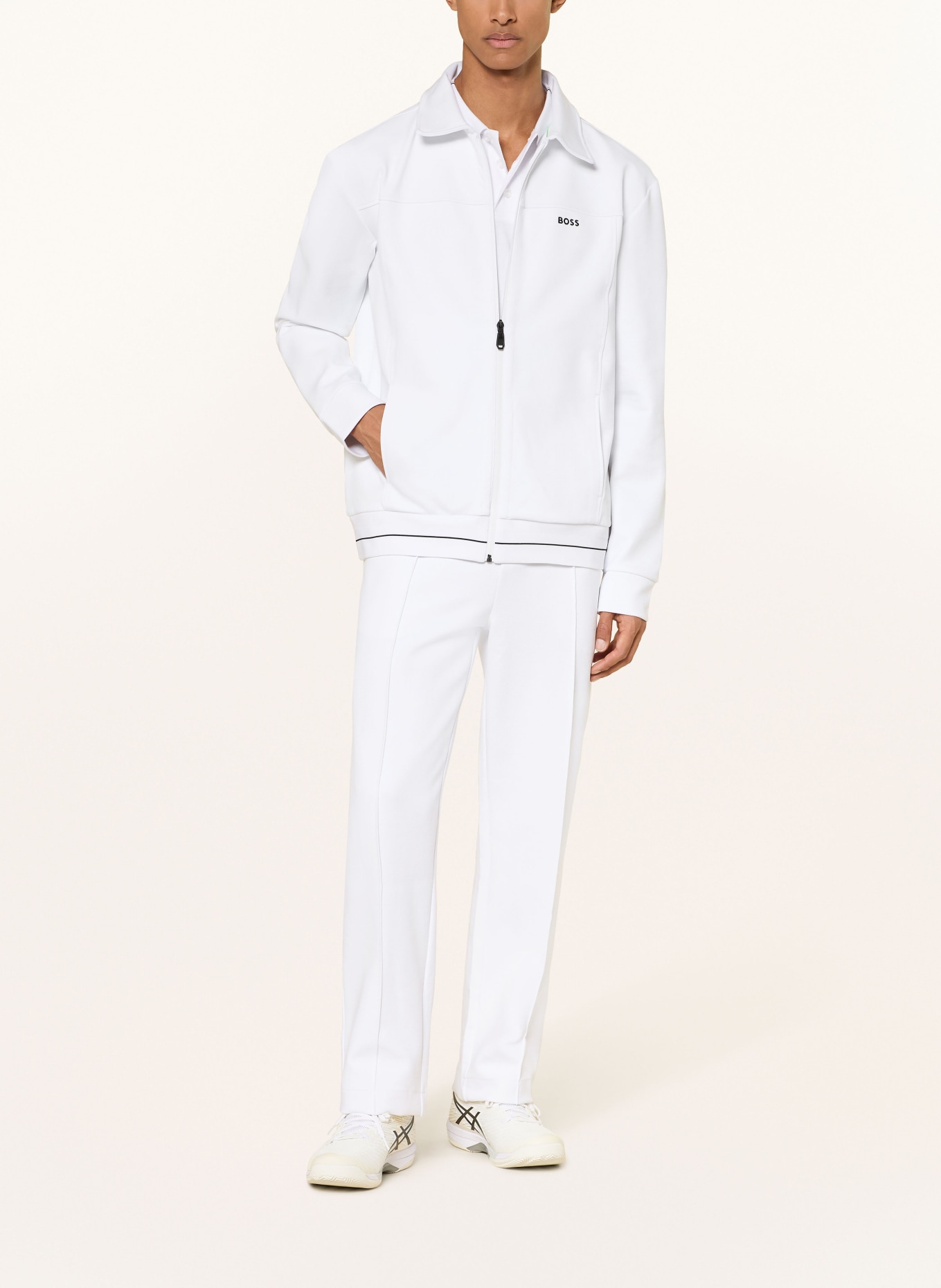 BOSS MEMBER Sweatshirt Jacket: WHITE