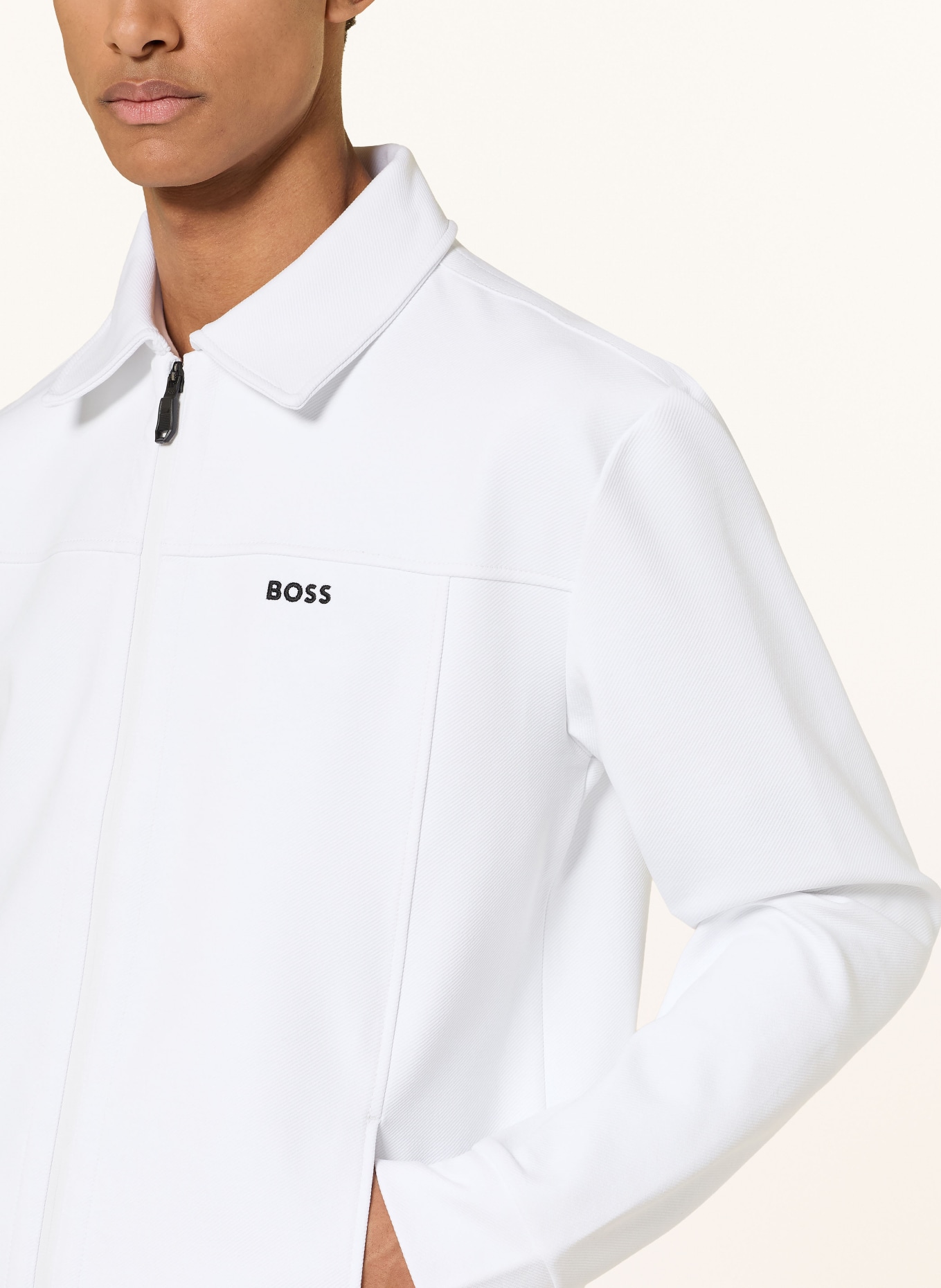 BOSS MEMBER Sweatshirt Jacket: WHITE