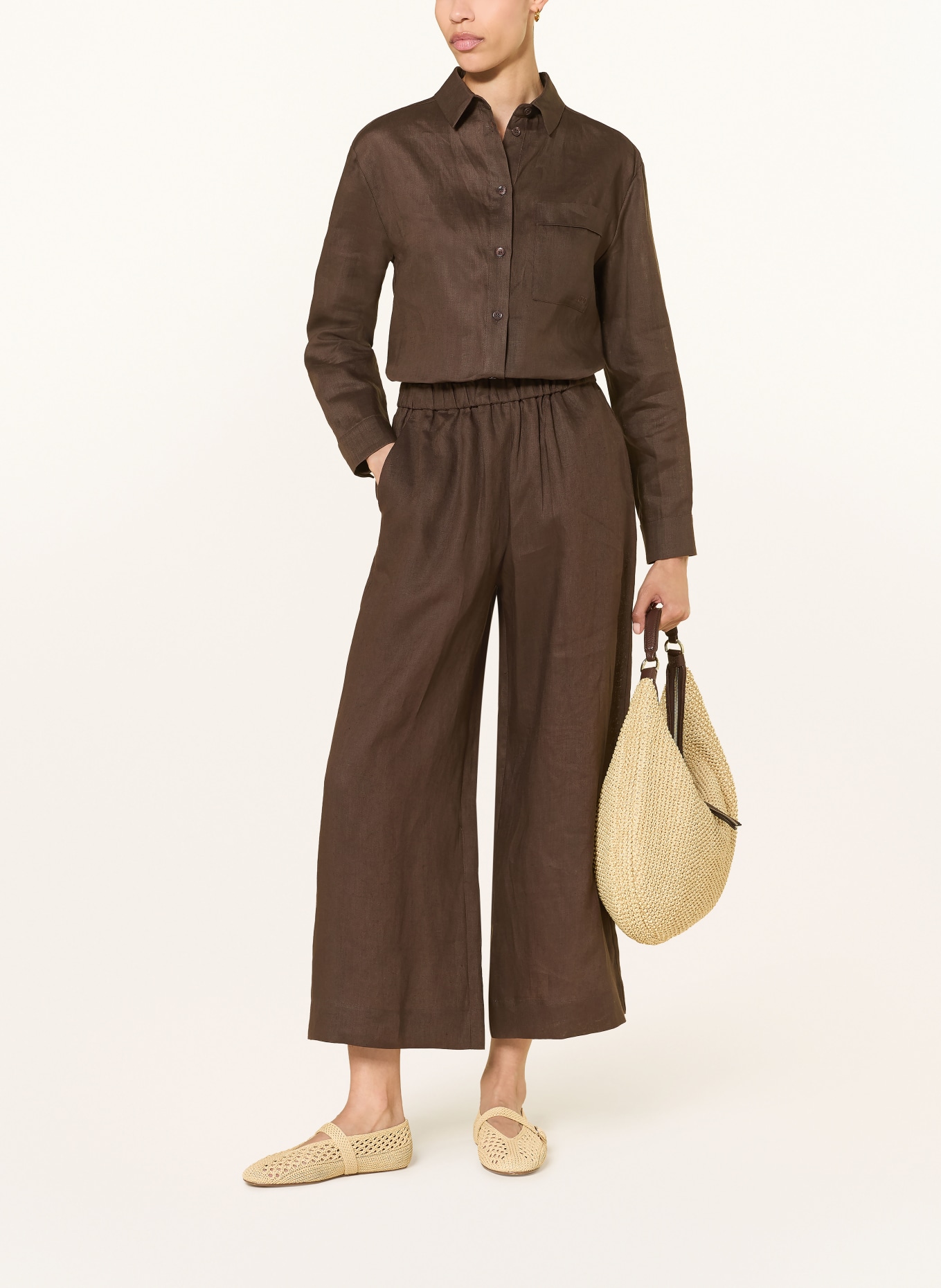 MM by Max Mara Culotte CANNETI aus Leinen: DUNKELBRAUN
