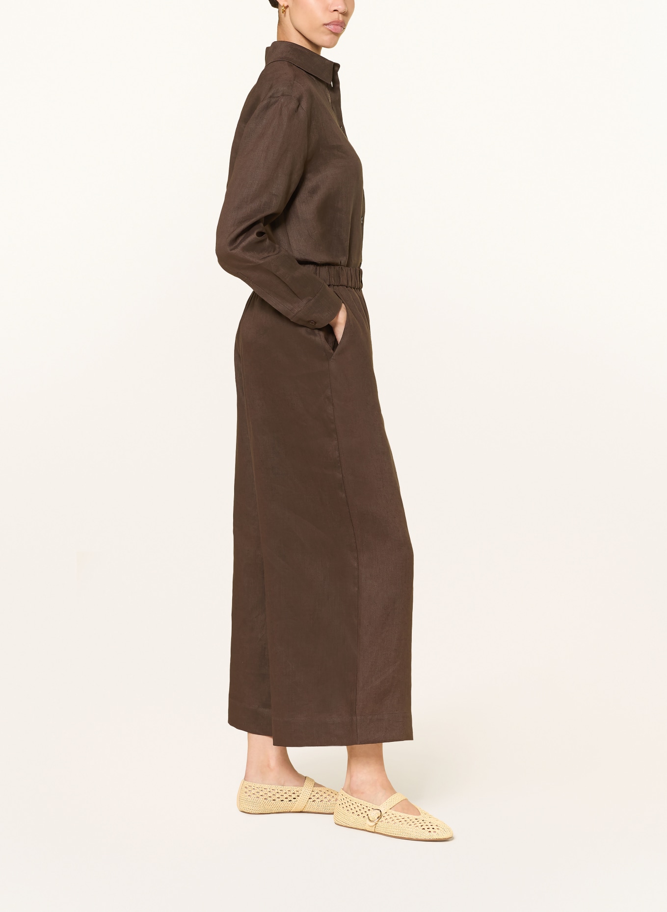 MM by Max Mara Culotte CANNETI aus Leinen: DUNKELBRAUN