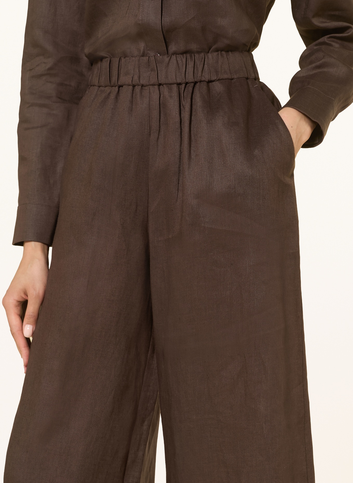 MM by Max Mara Culotte CANNETI aus Leinen: DUNKELBRAUN