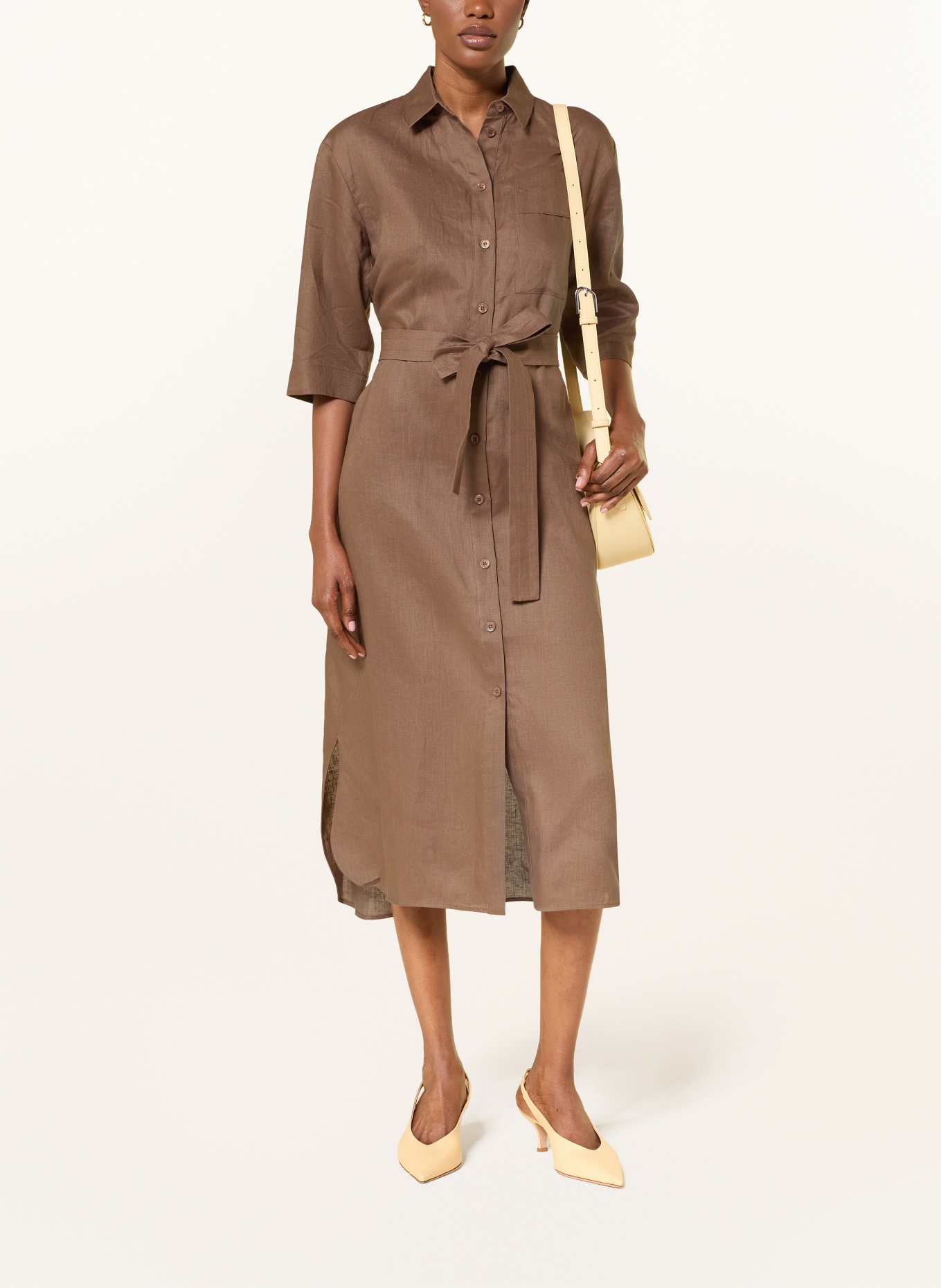 MM by Max Mara Lněné šaty TABELLA: HNĚDÁ