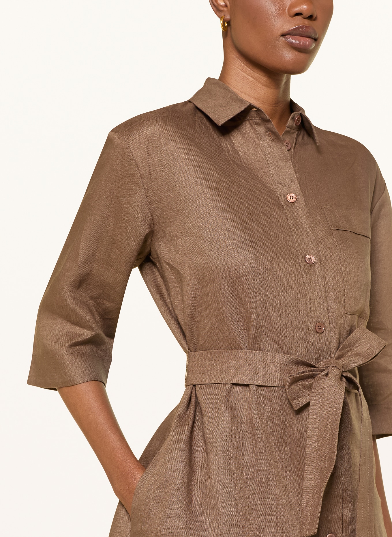 MM by Max Mara Lněné šaty TABELLA: HNĚDÁ