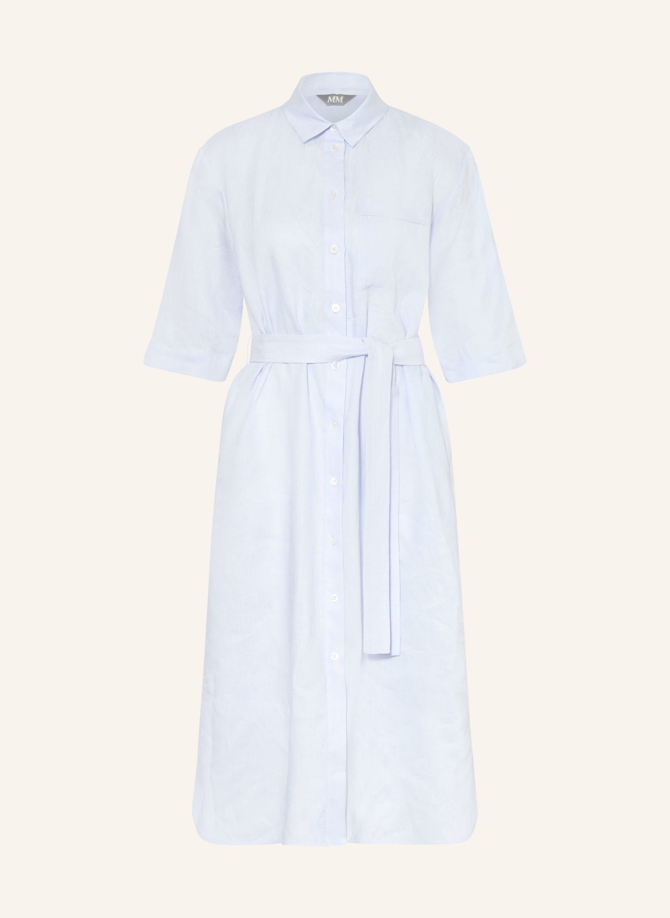 MM by Max Mara Hemdblusenkleid TABELLA aus Leinen: HELLBLAU