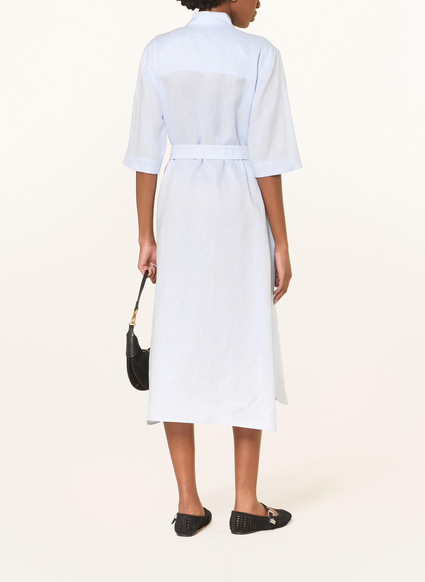 MM by Max Mara Hemdblusenkleid TABELLA aus Leinen: HELLBLAU