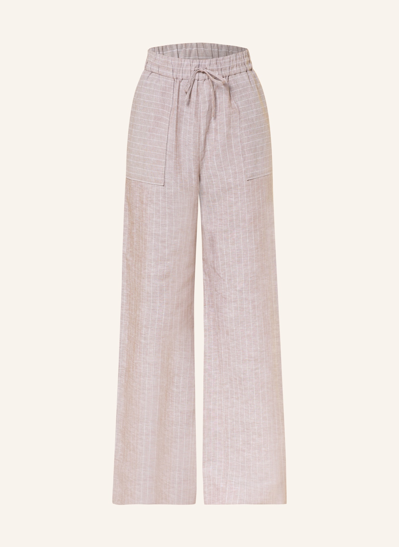 MM by Max Mara Marlenehose FAUNA mit Leinen: BRAUN / WEISS