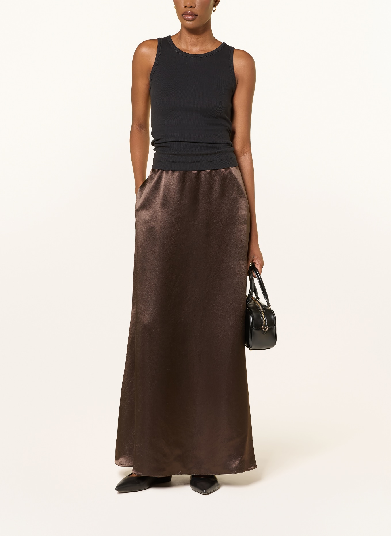 MM by Max Mara Satijnen rok TUONO: MARRON FONCÉ