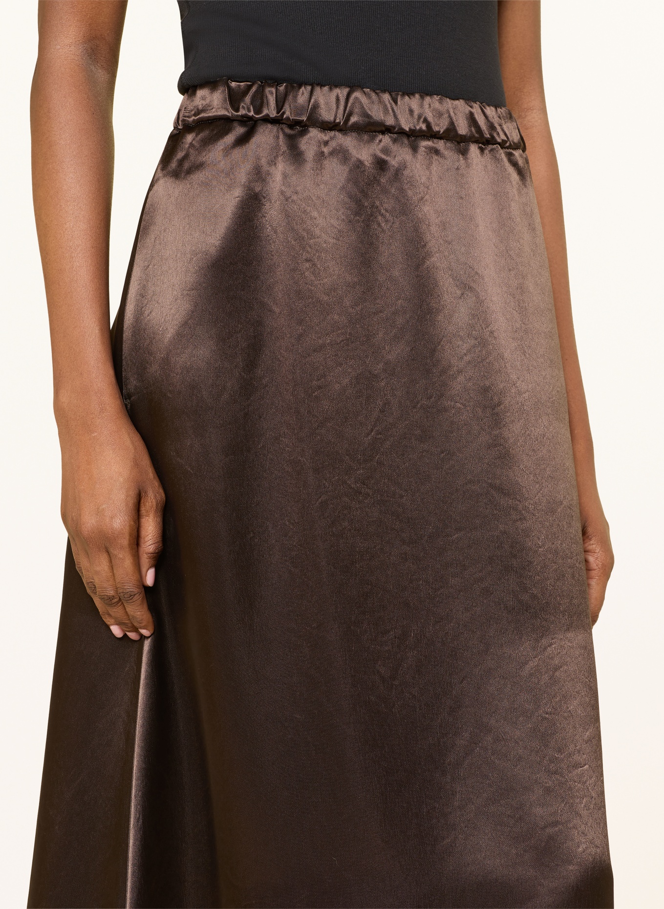 MM by Max Mara Satijnen rok TUONO: MARRON FONCÉ