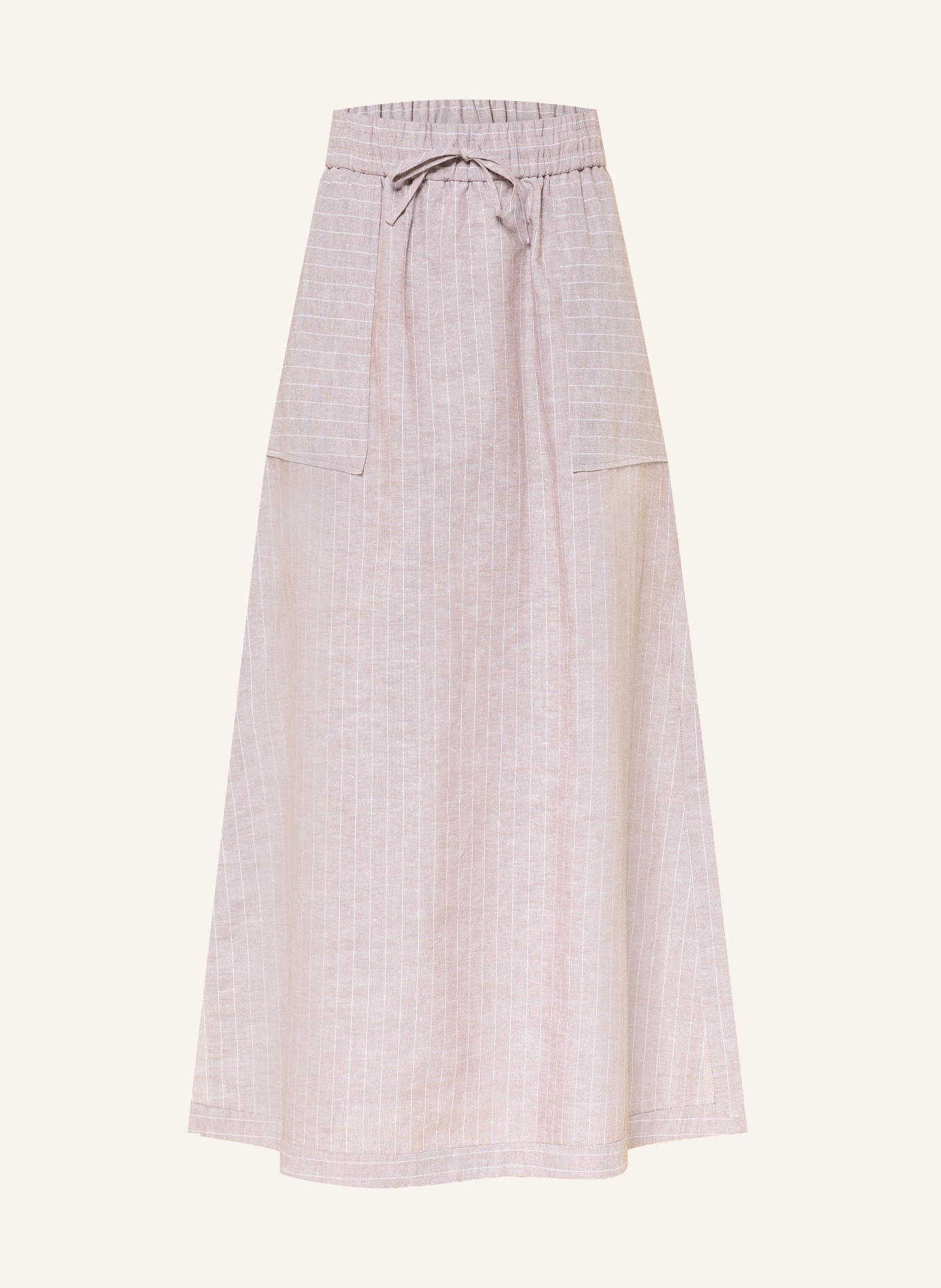 MM by Max Mara Sukně SUMERO z lnu: HNĚDÁ / BÍLÁ