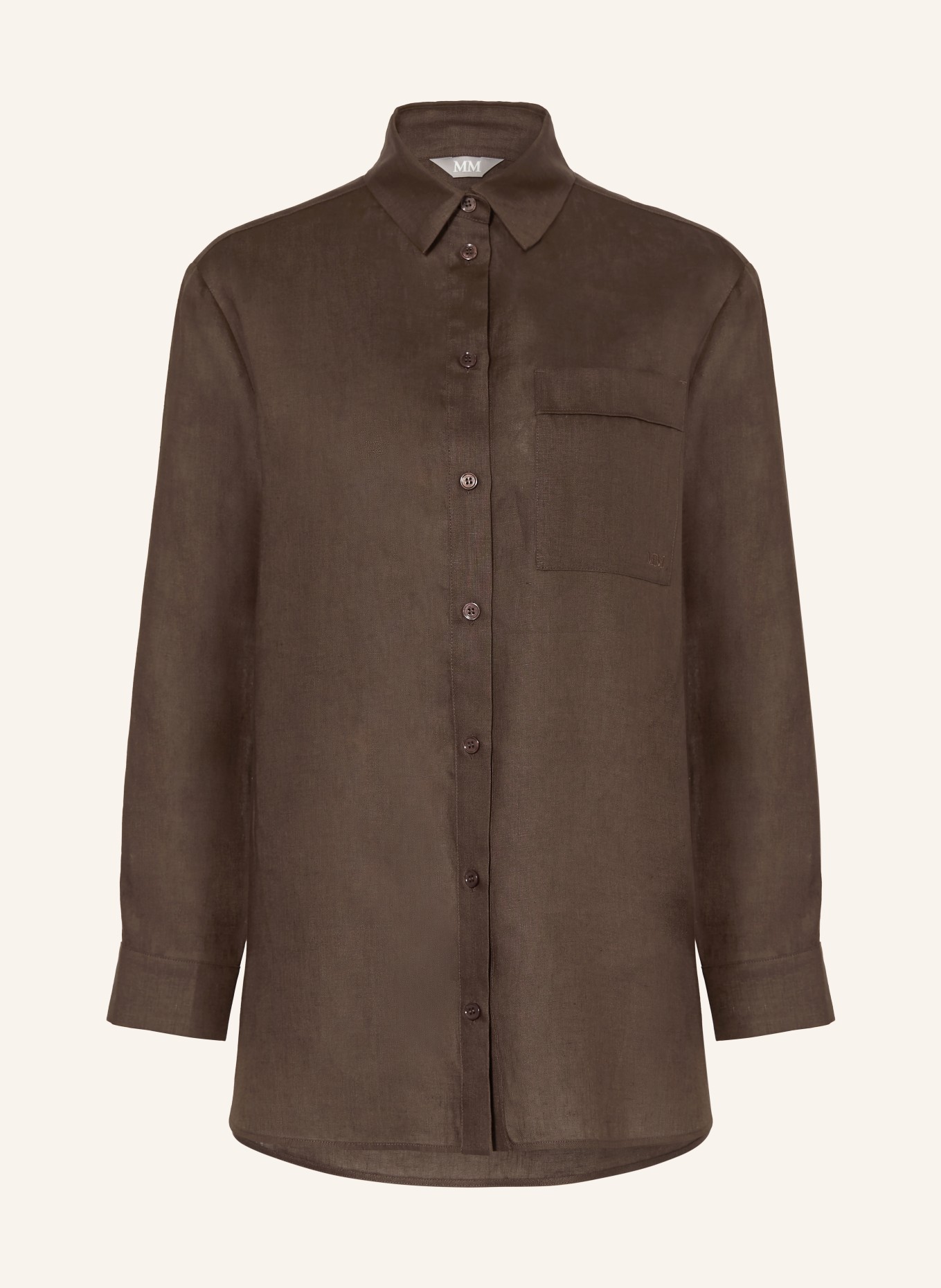 MM by Max Mara Overhemdblouse FILO van linnen: MARRON FONCÉ