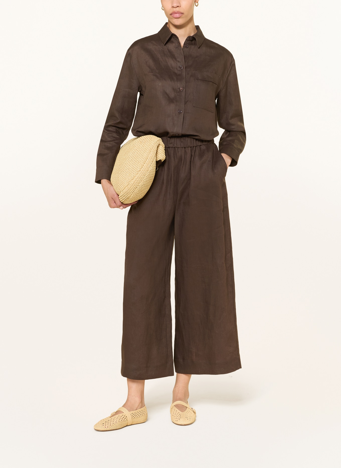 MM by Max Mara Overhemdblouse FILO van linnen: MARRON FONCÉ