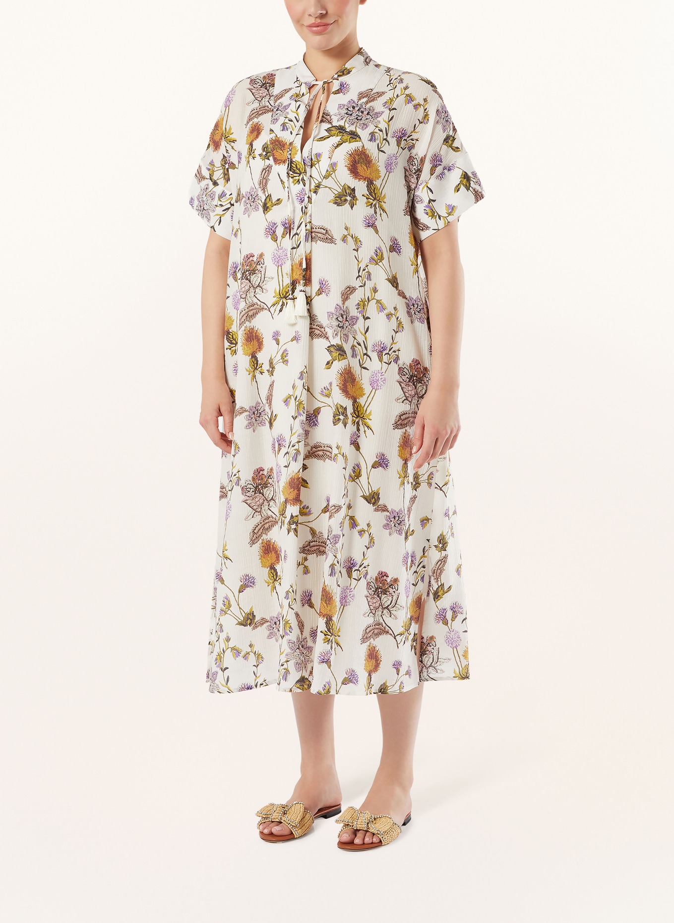 MARINA RINALDI SOTTO dress: WHITE / PURPLE / GREEN