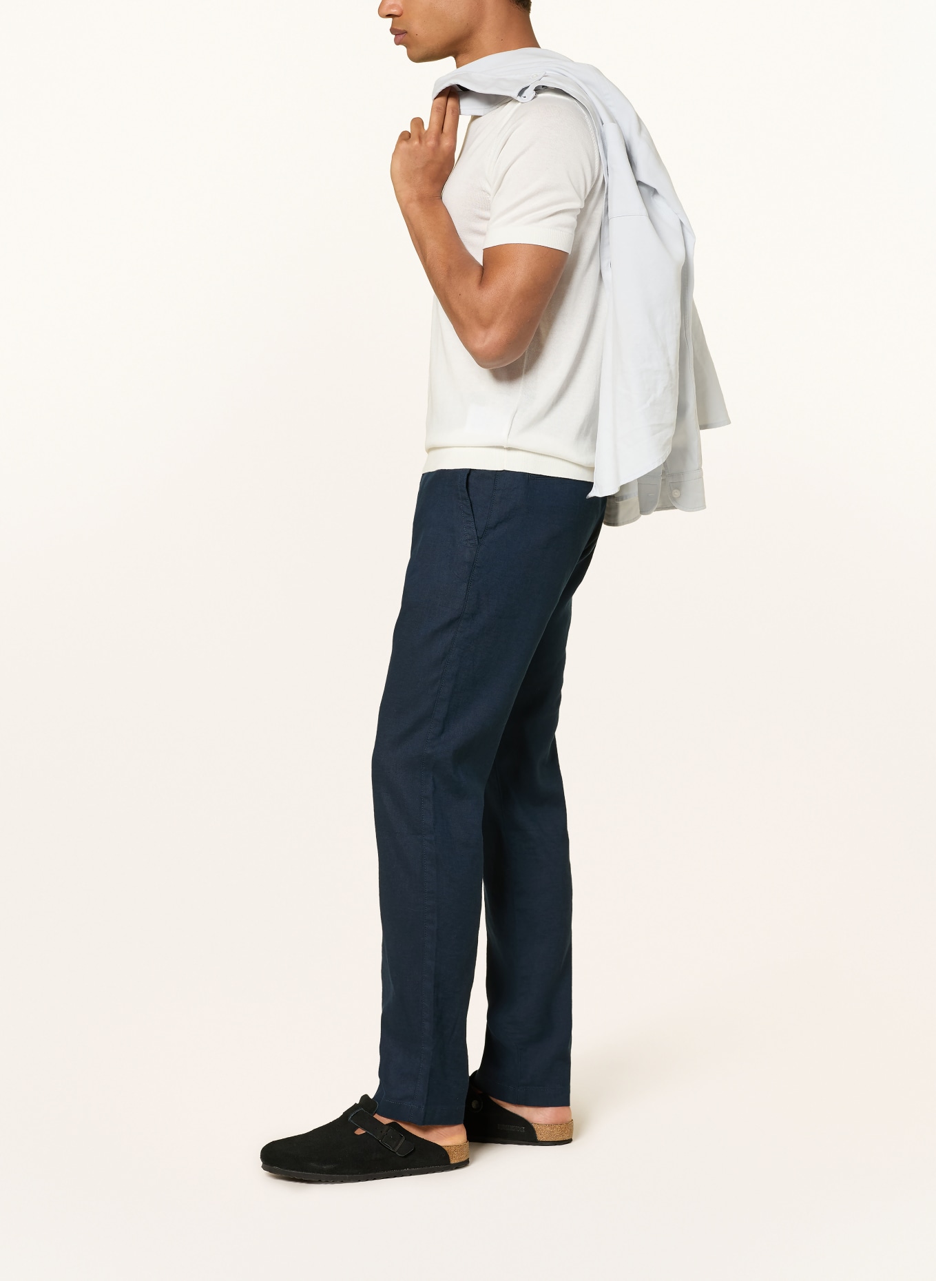 BOSS Leinenchino SANDERSON Regular Fit: DUNKELBLAU