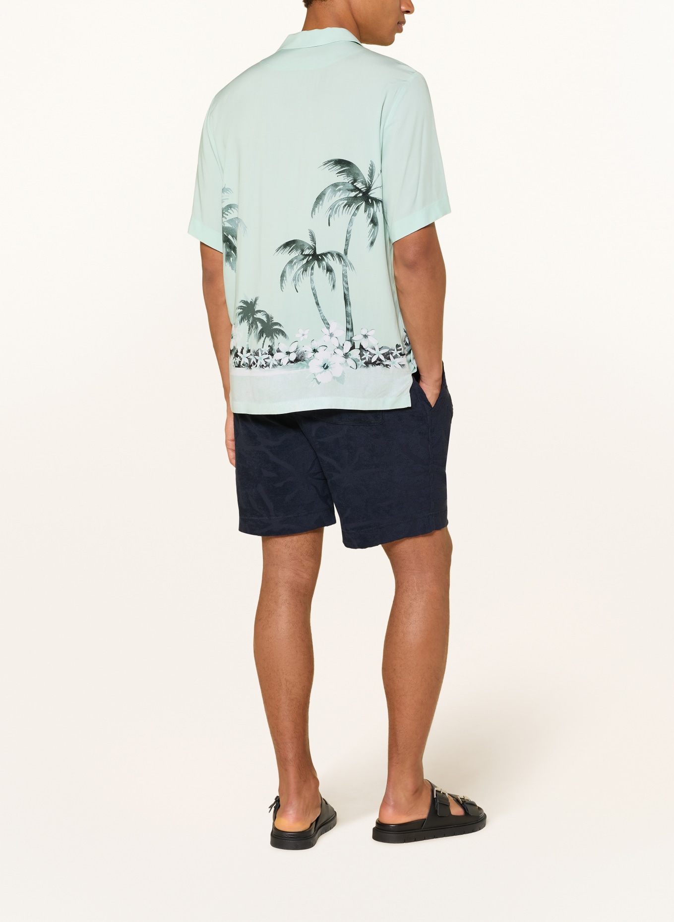 BOSS Resorthemd RAYER Comfort Fit: MINT / DONKERGROEN / WIT