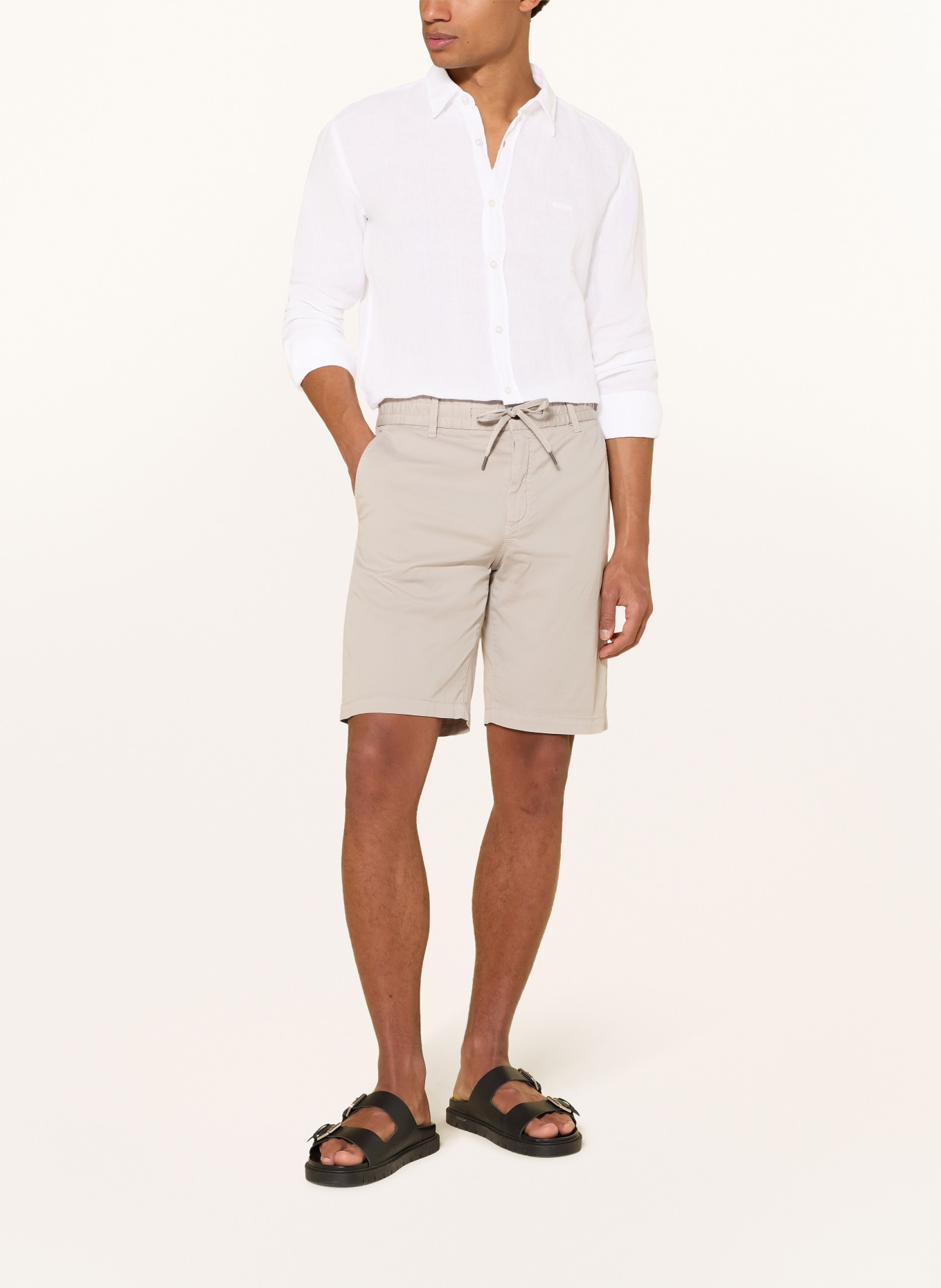 BOSS Linnen overhemd RELEGANT Regular Fit: WIT