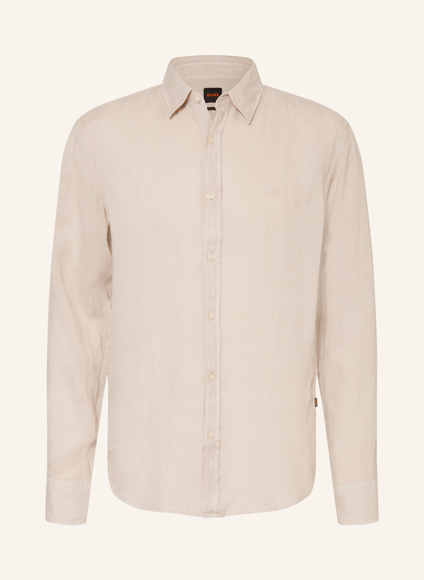 BOSS Linnen overhemd RELEGANT Regular Fit: BEIGE
