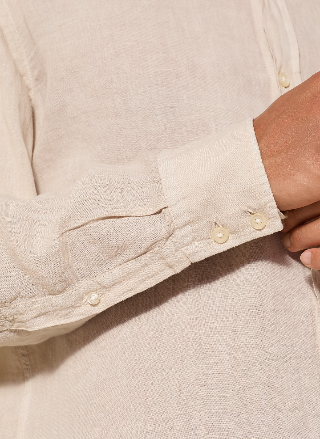 BOSS Linnen overhemd RELEGANT Regular Fit: BEIGE