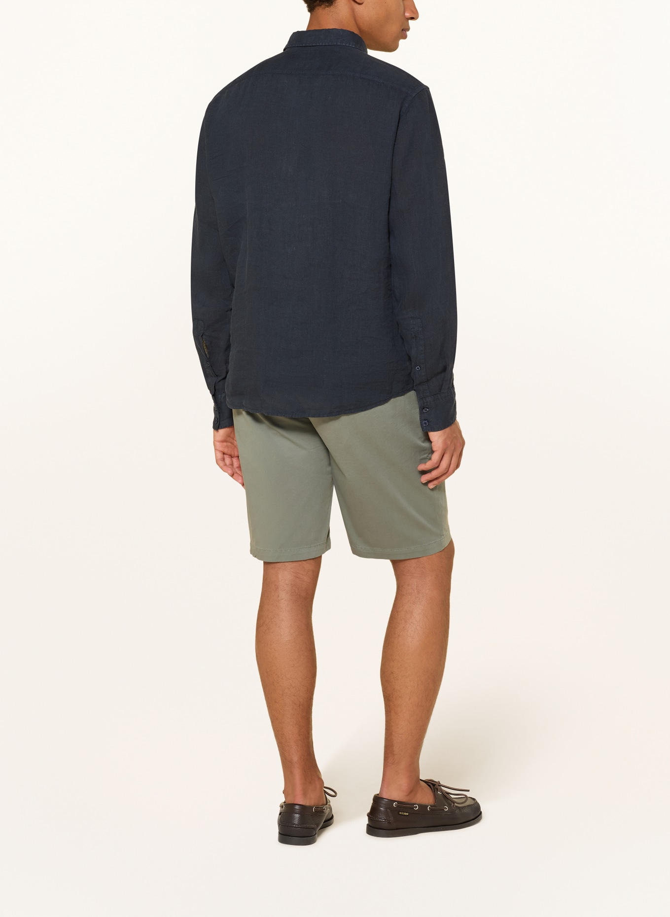 BOSS Koszula lniana RELEGANT Regular Fit: GRANATOWY