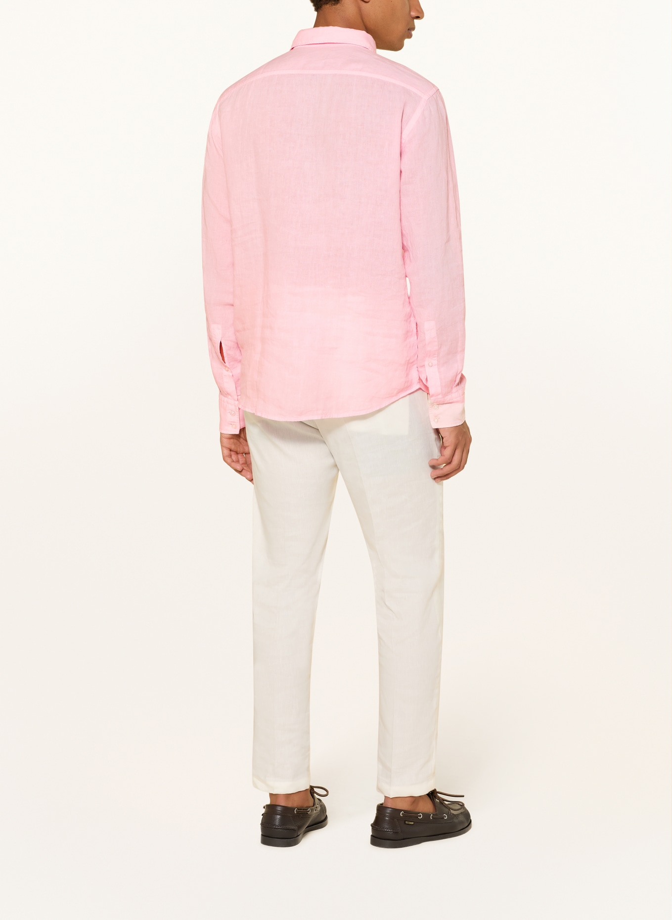 BOSS Linnen overhemd RELEGANT Regular Fit: ROSÉ