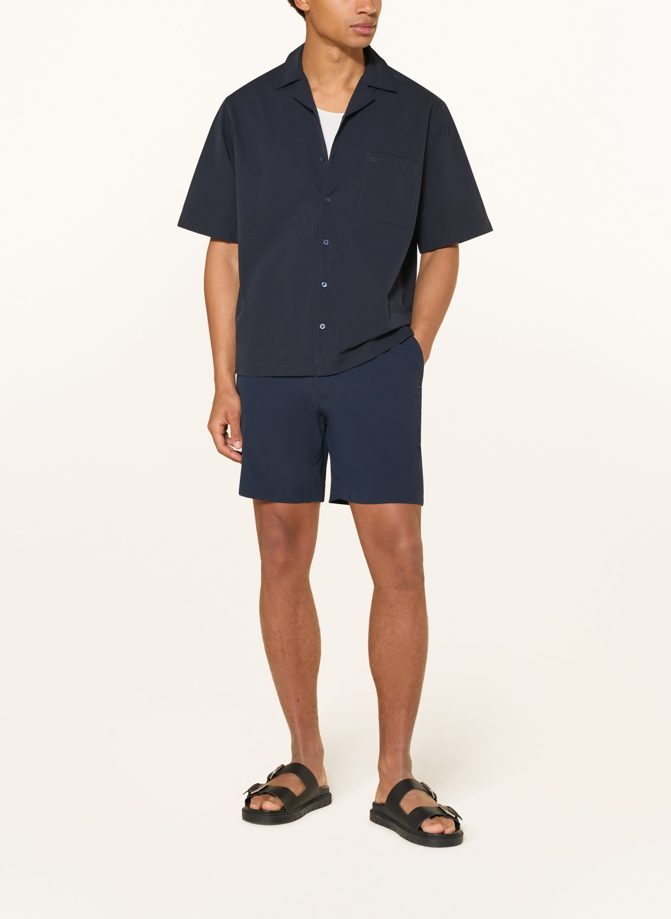 BOSS Resorthemd LAPISY Regular Fit: DONKERBLAUW