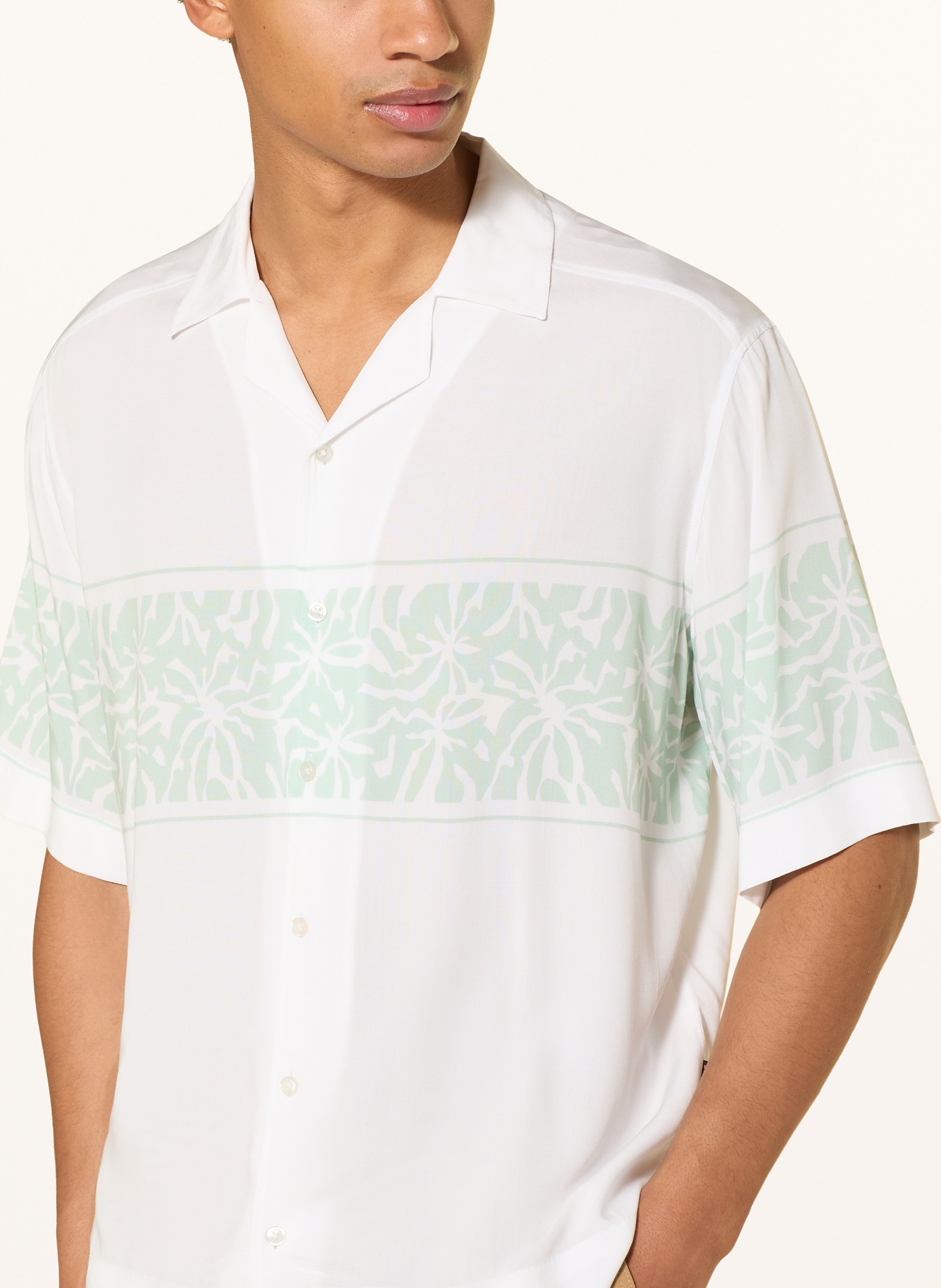 BOSS Resorthemd LAPISY Relaxed Fit: WIT / MINT