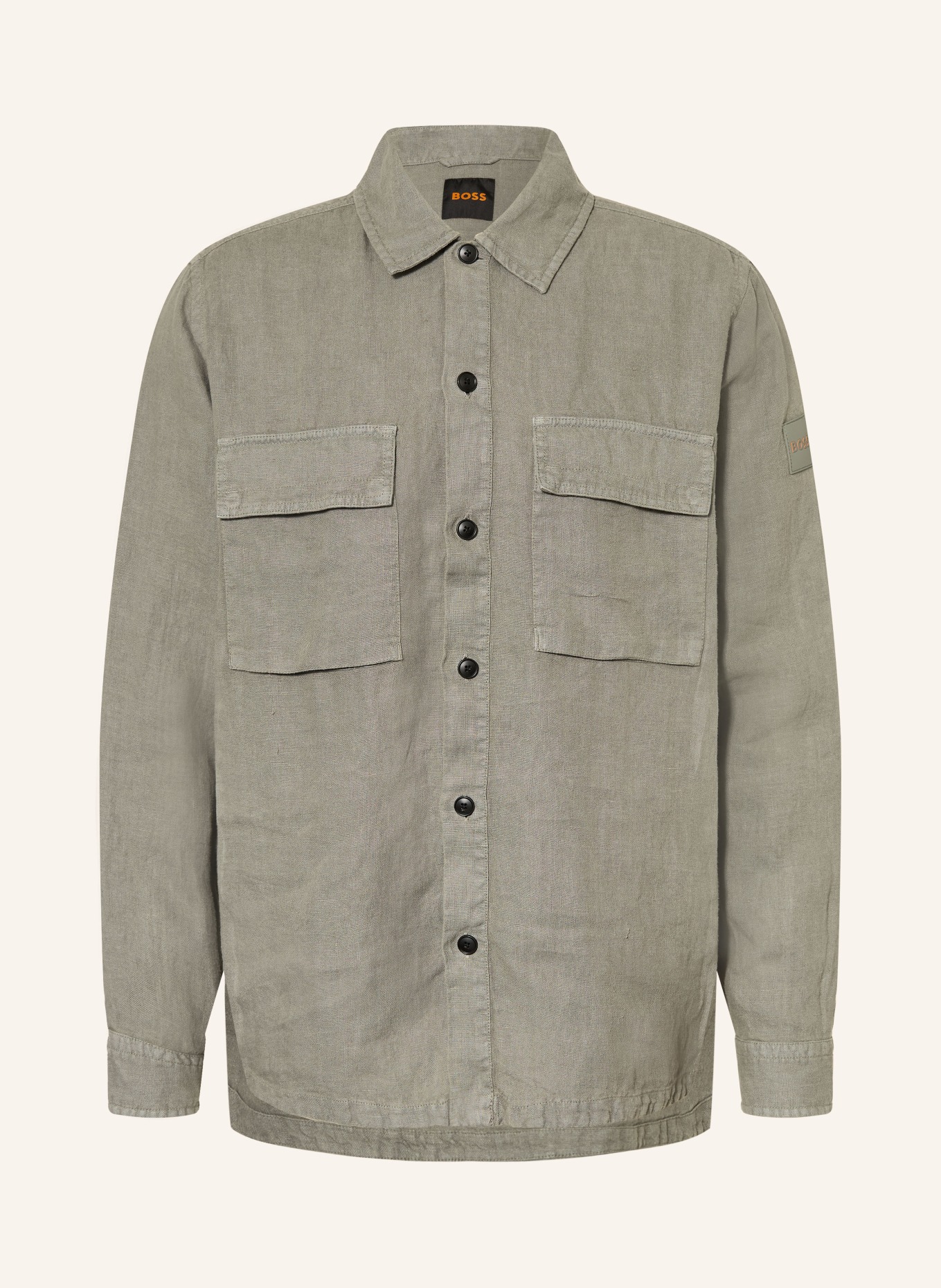 BOSS Leinenhemd LOCKY Comfort Fit: DUNKELGRAU