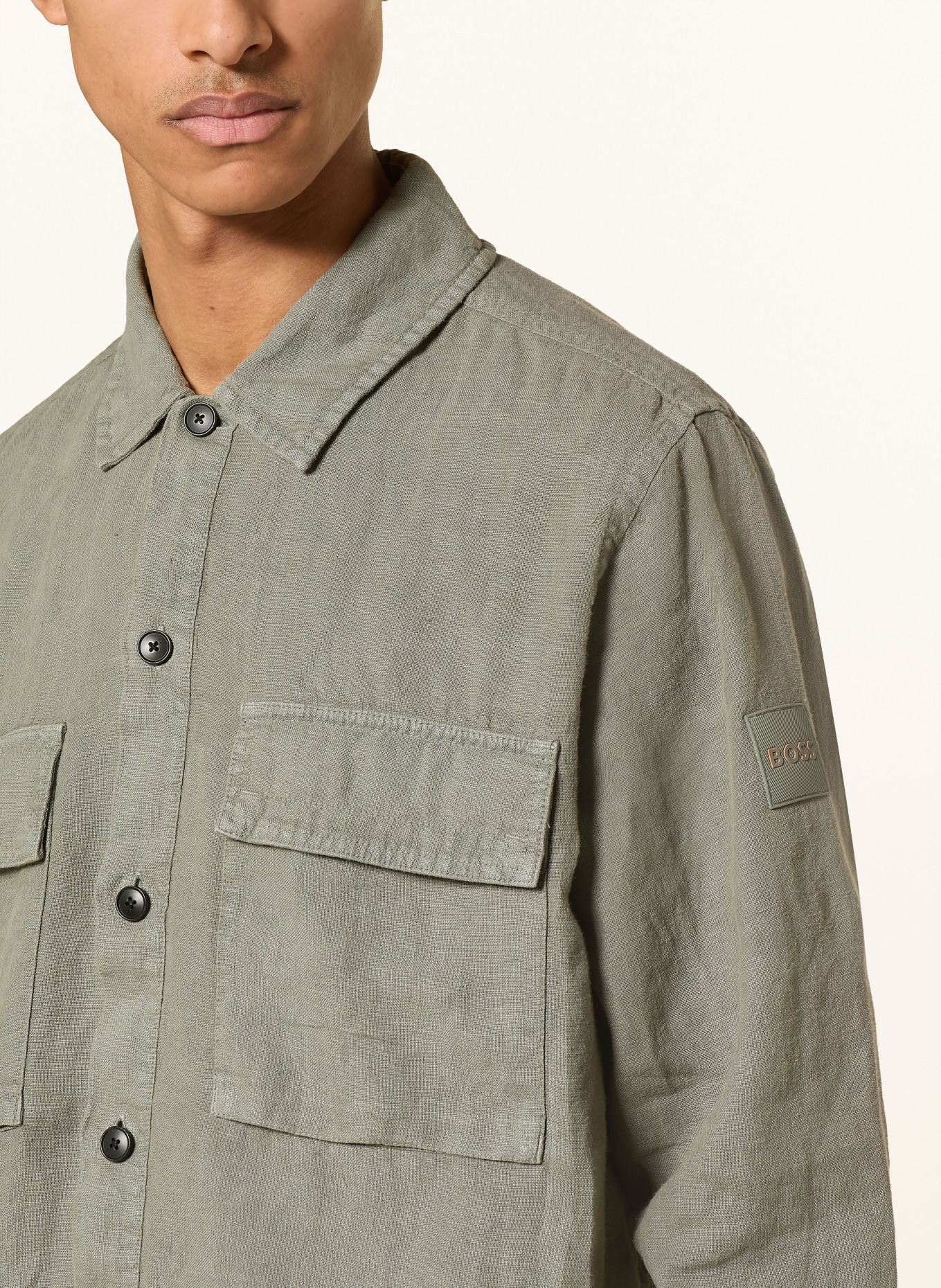 BOSS Leinenhemd LOCKY Comfort Fit: DUNKELGRAU