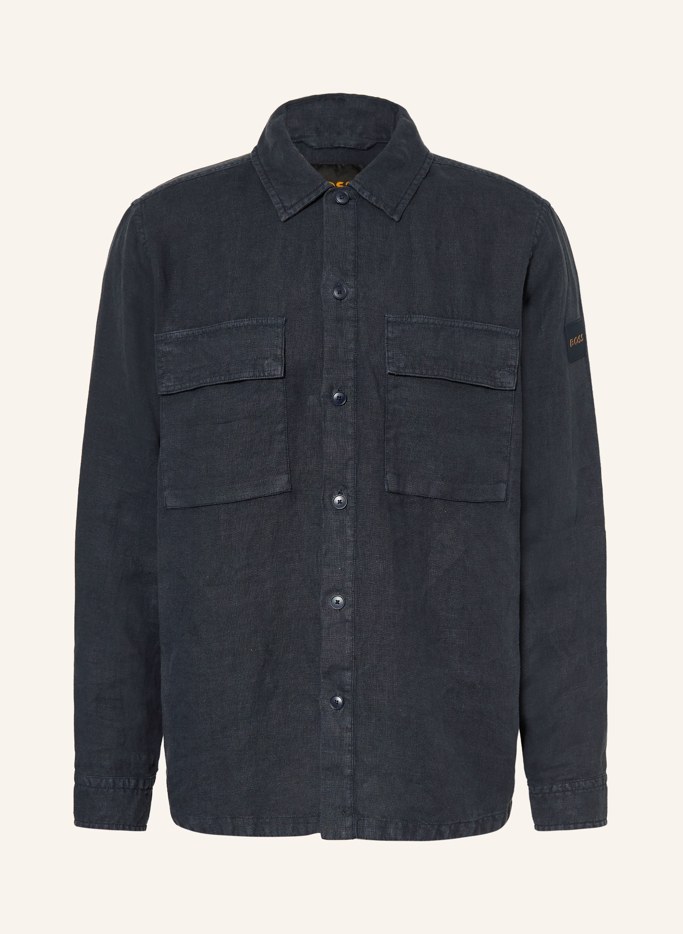 BOSS Leinenhemd LOCKY Comfort Fit: DUNKELBLAU