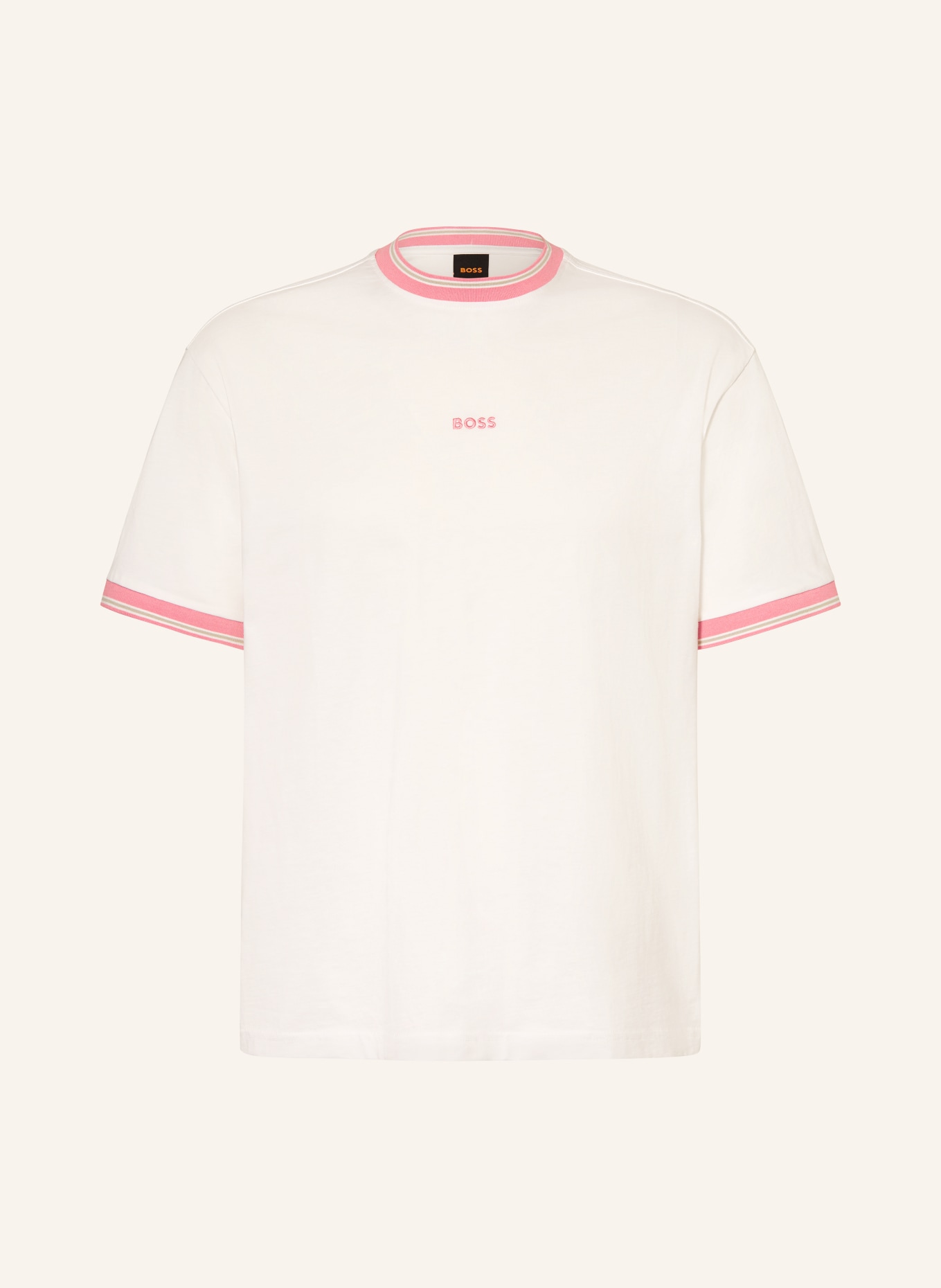 BOSS T-shirt BLOCKS: CRÈME / ROZE