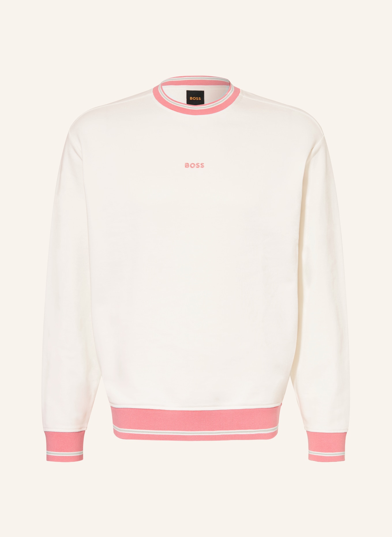 BOSS Sweatshirt WE BLOCKS: CRÈME / ROZE