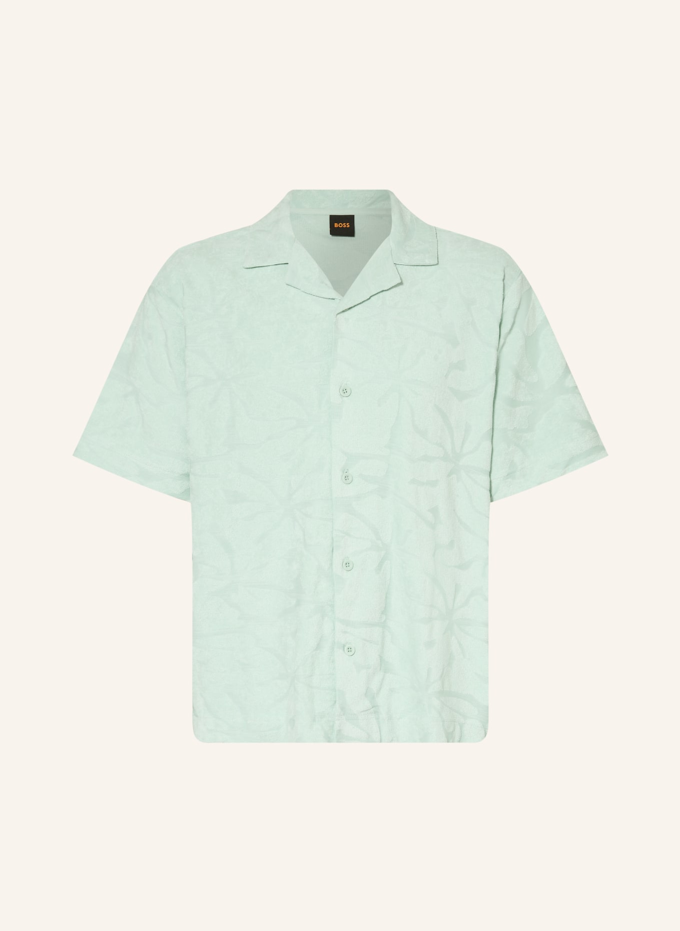 BOSS Resorthemd WE FLOWER van badstof: MINT