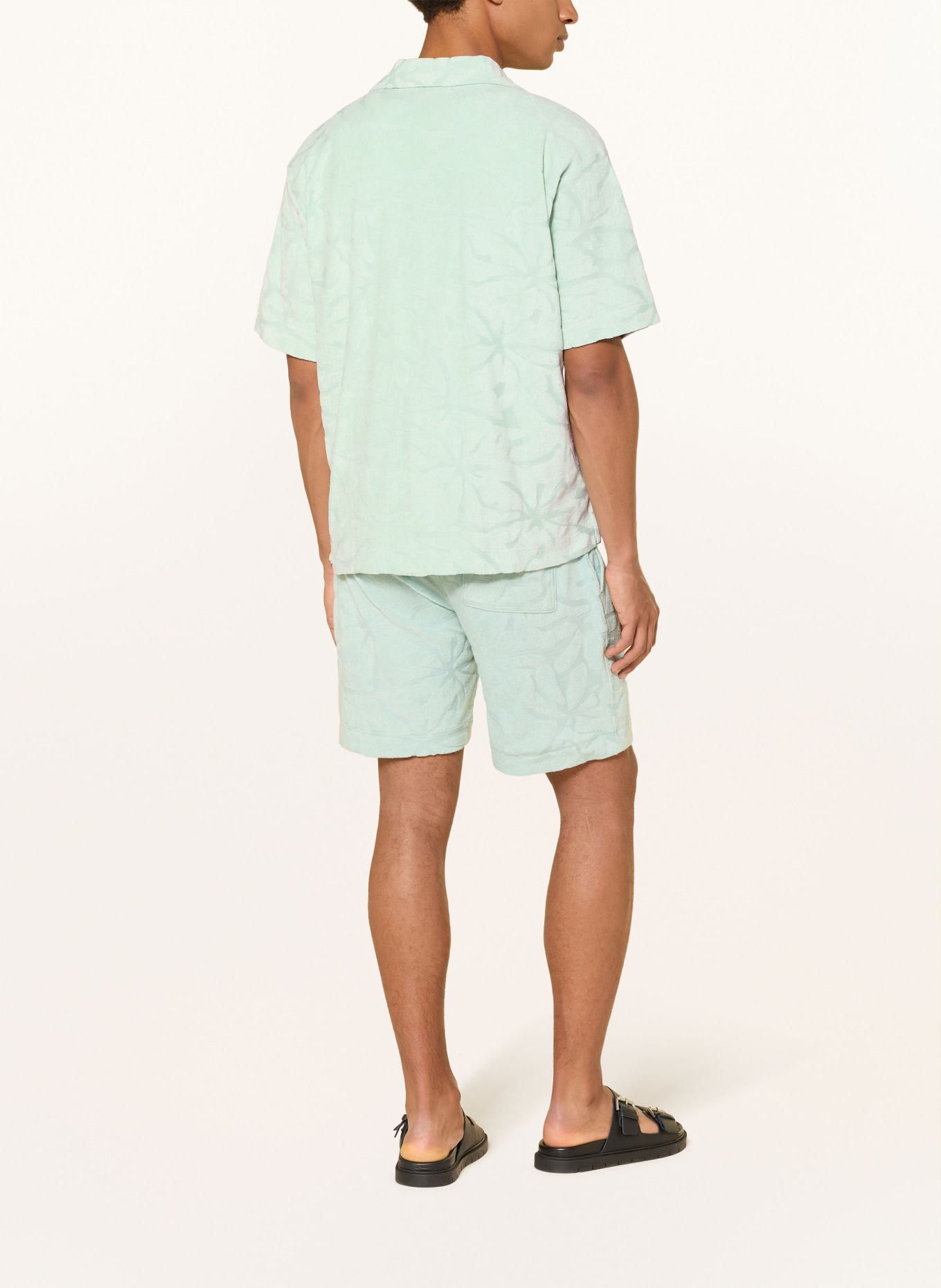 BOSS Resorthemd WE FLOWER van badstof: MINT