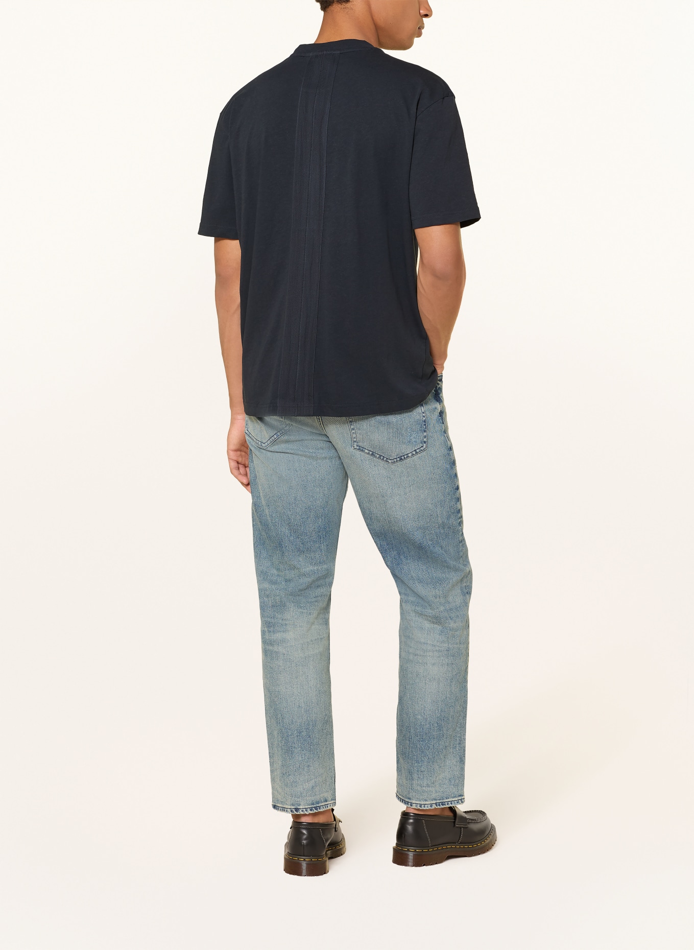 BOSS T-shirt TE TAPE: DONKERBLAUW