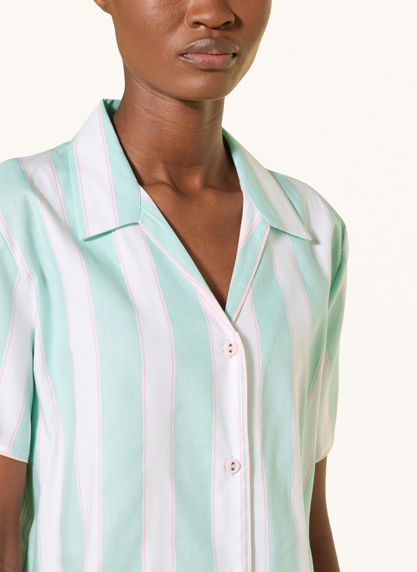 cyberjammies Slaaphemd FRANCESCA: MINT / ROSE CLAIR / WIT