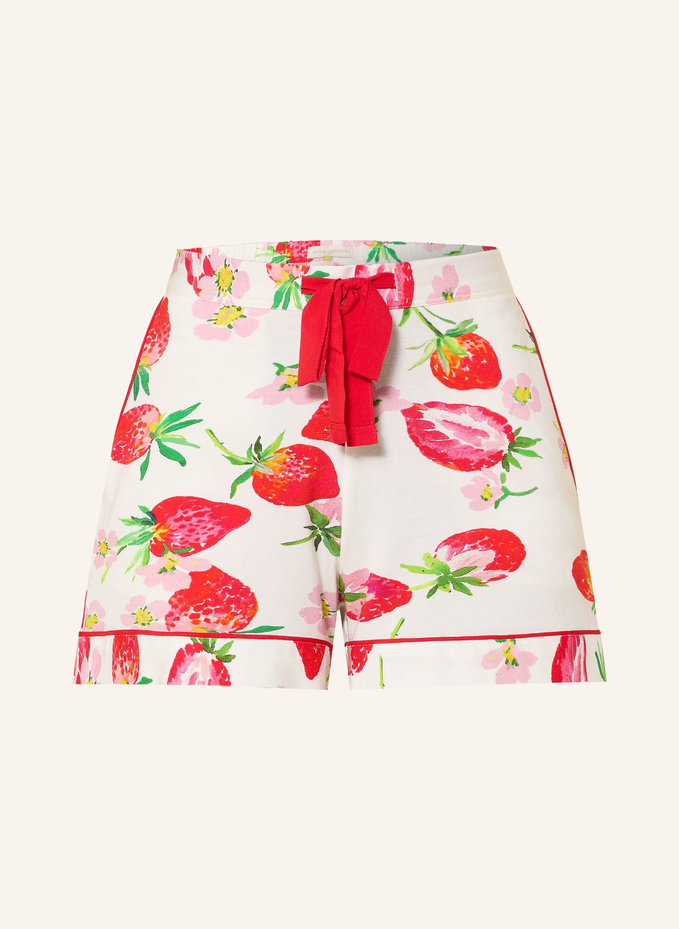 cyberjammies Slaapshort PIPPA: ROOD / ROZE / WIT